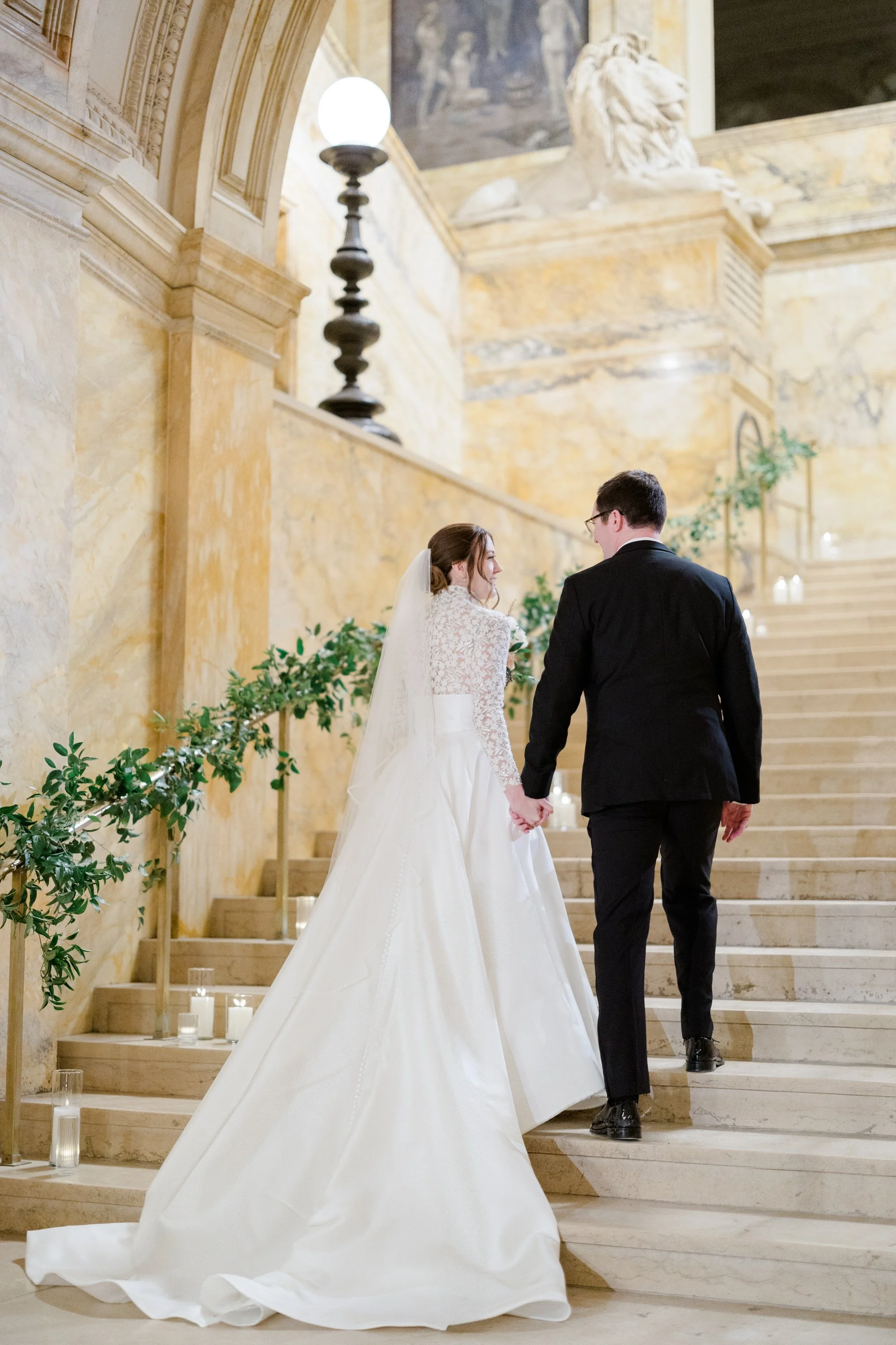 Couple portraits at Boston Public Library Wedding