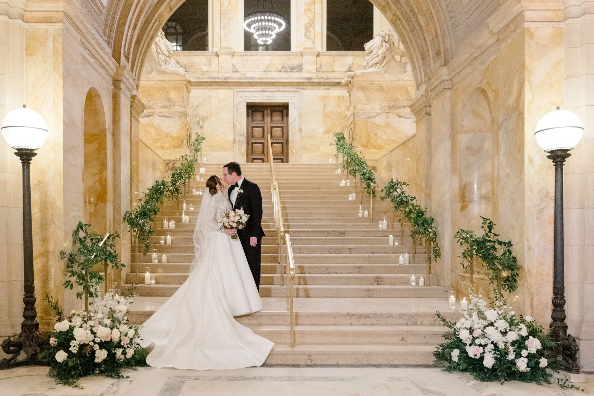 A Snowy Winter Wedding at the Boston Public Library