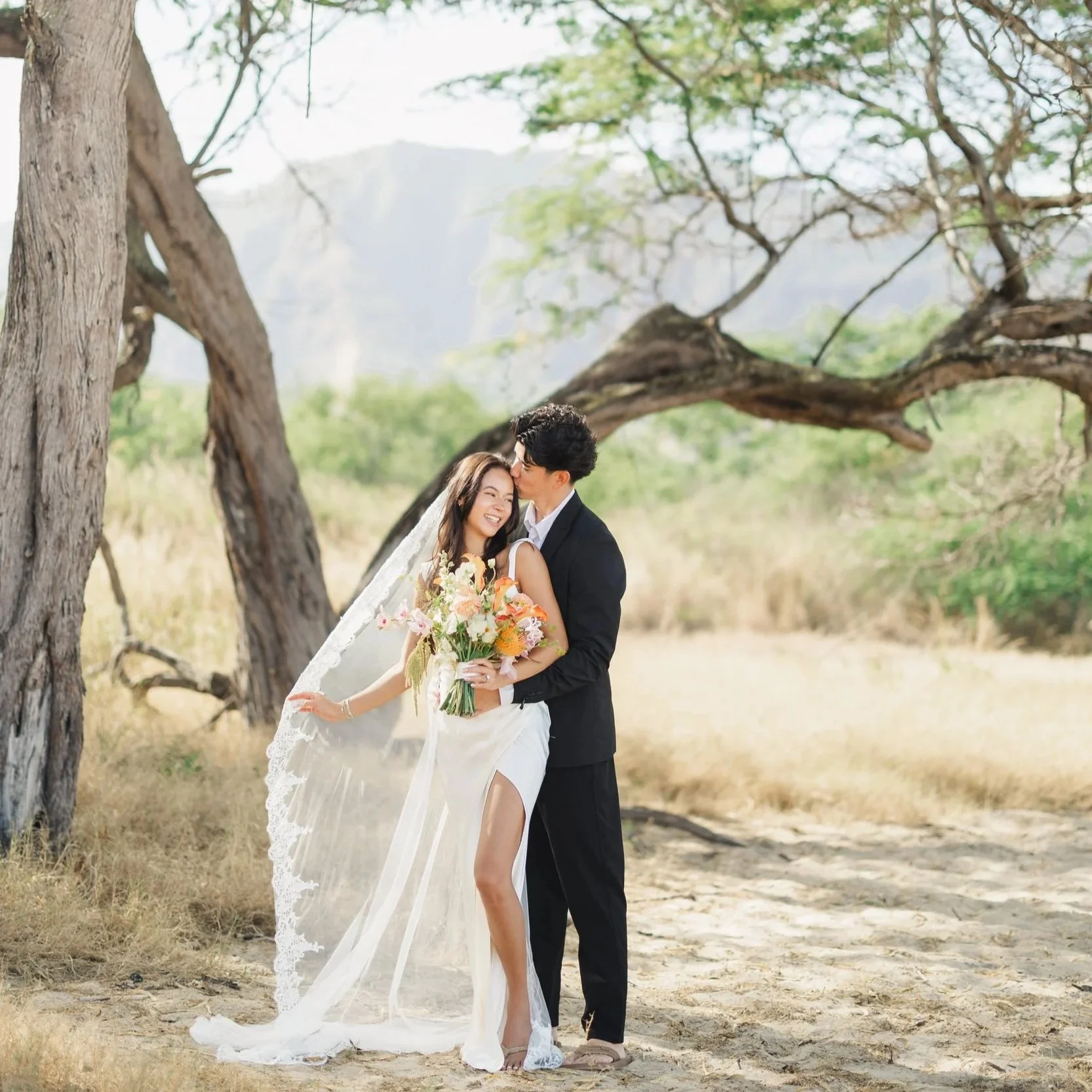 Sunrise Beach Elopement in Oahu