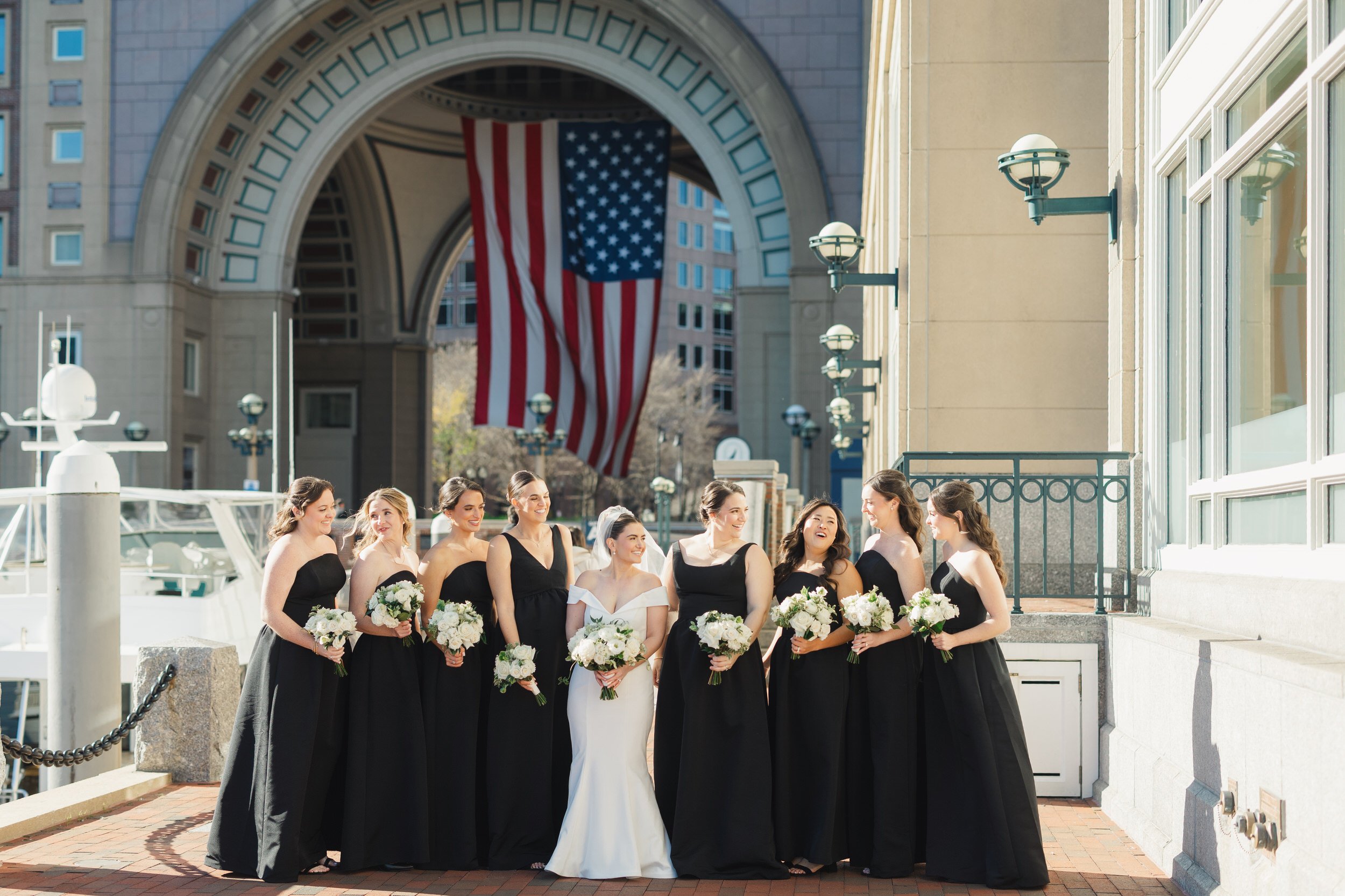Documentary bridal party photography at the Boston Harbor Hotel