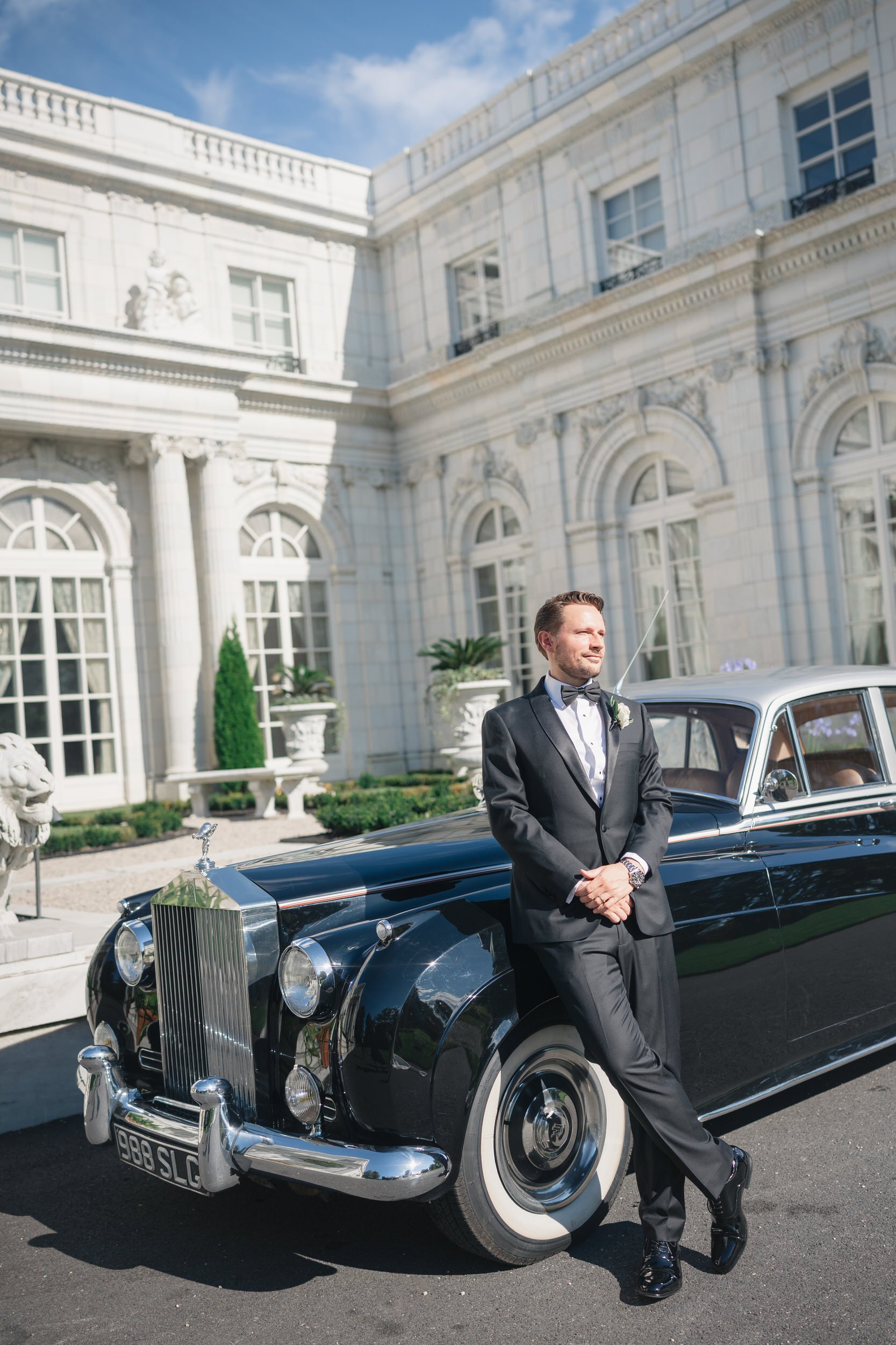 Elegant portraits at a Rosecliff wedding captured by a Newport wedding photographer