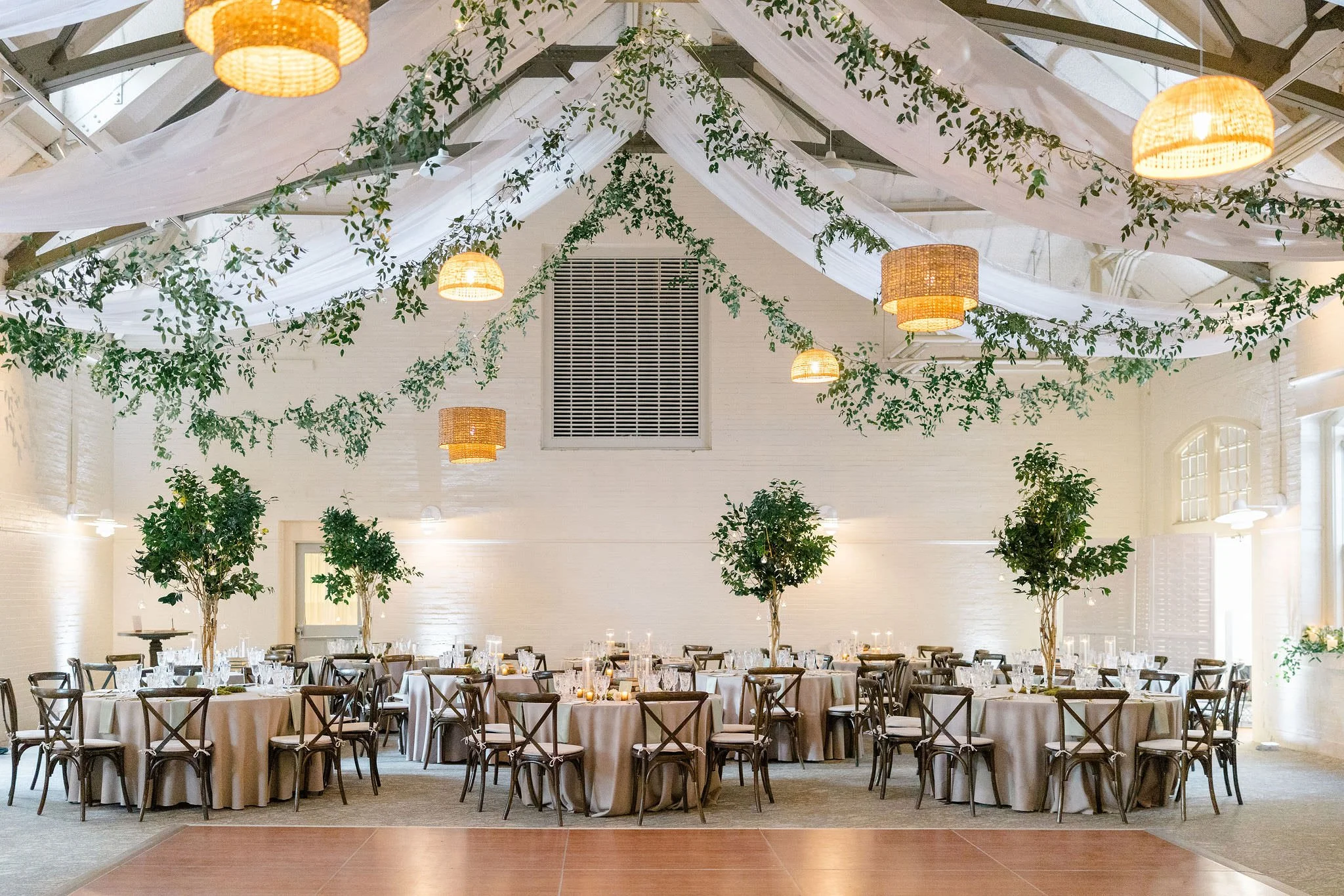 Wedding reception details at Elm Bank in Wellesley, Massachusetts.