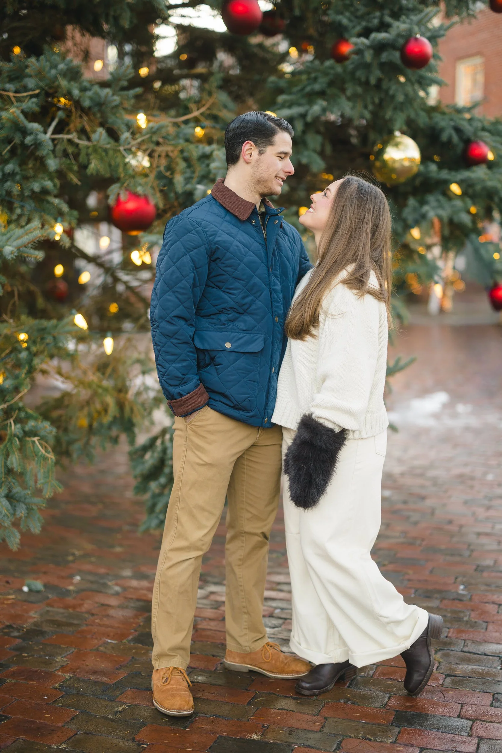 Newburyport engagement session capturing natural connection during the winter months.