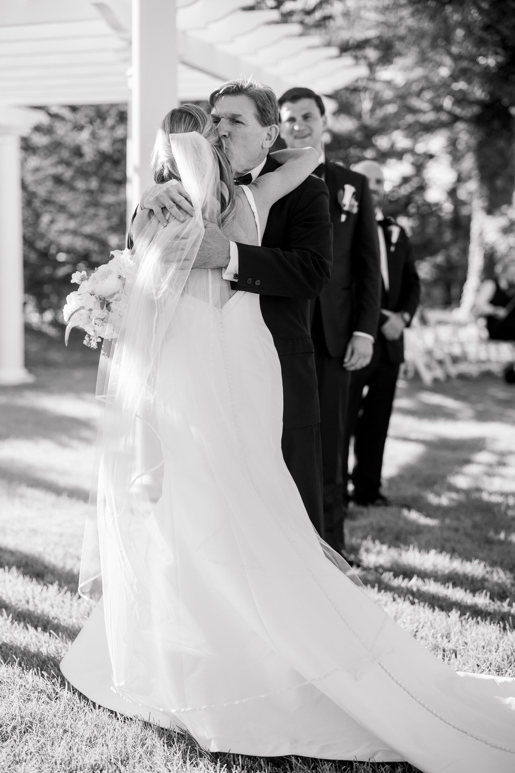 Bride walking down the aisle at Ocean Edge Resort wedding