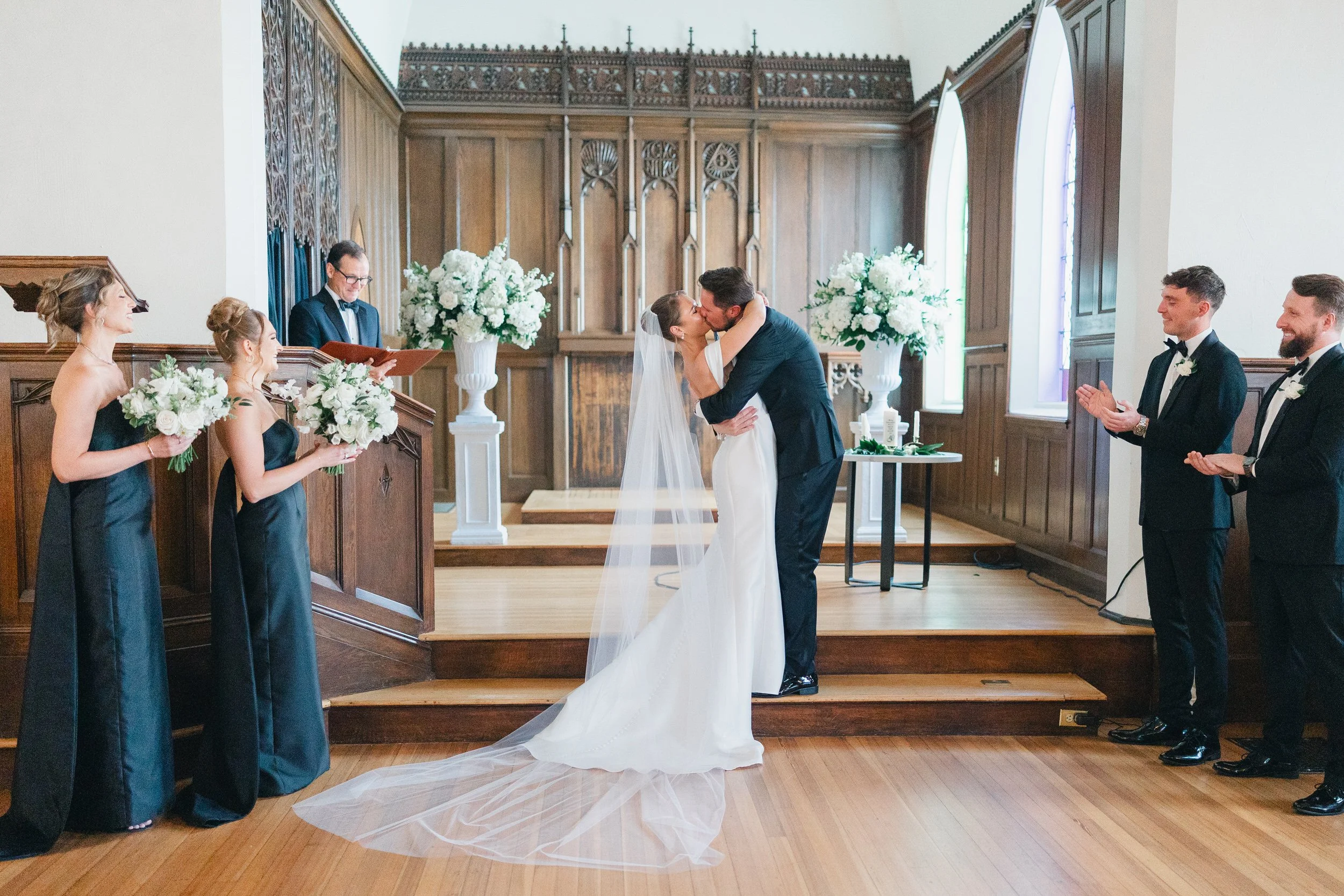 Classic wedding ceremony moment in Newport