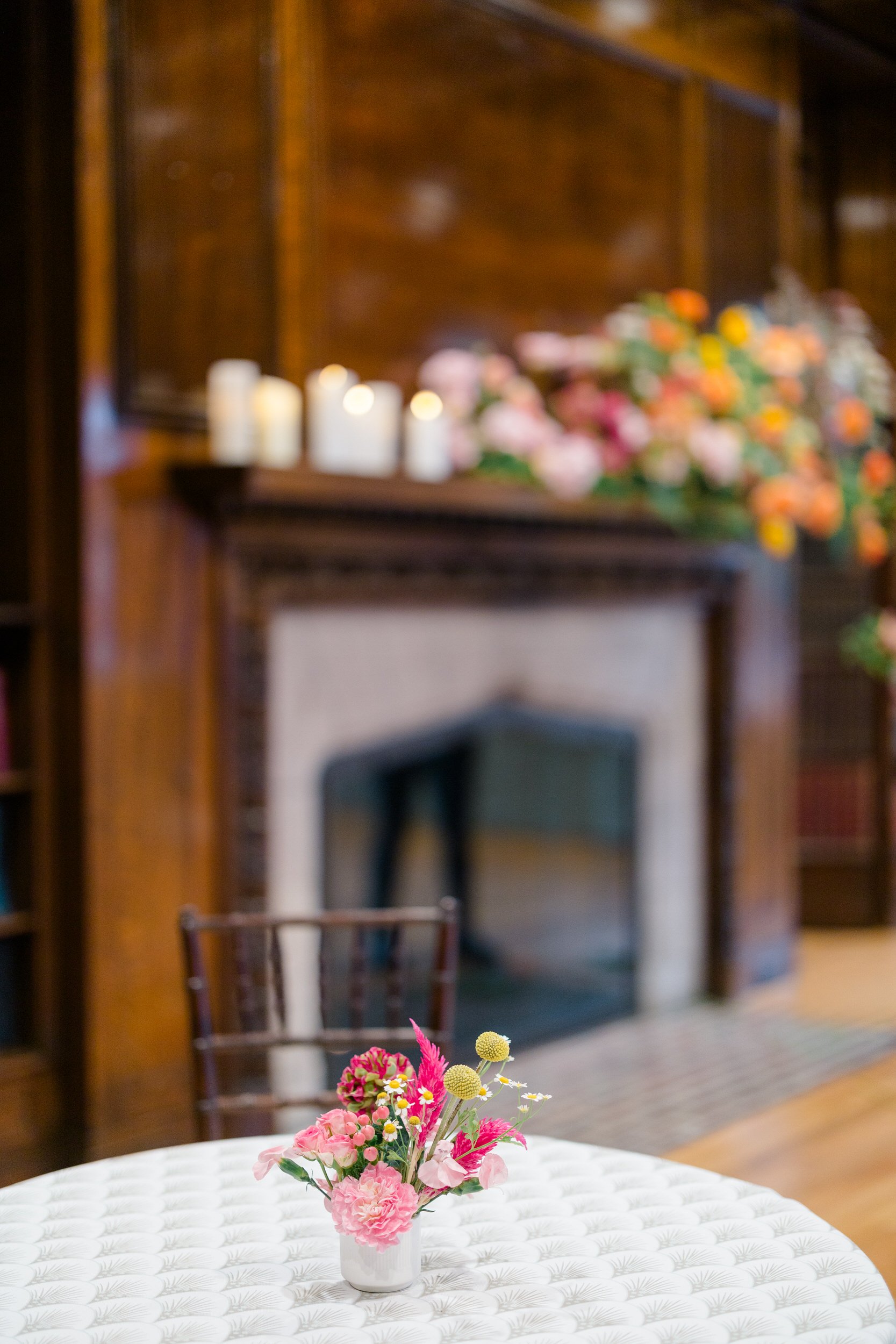 Bright cocktail hour display featuring saturated pink, red, orange, and yellow details.