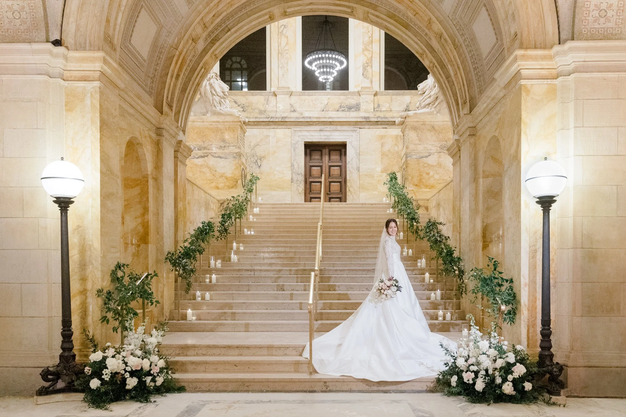 Bridal portrait at Boston Public Library Wedding