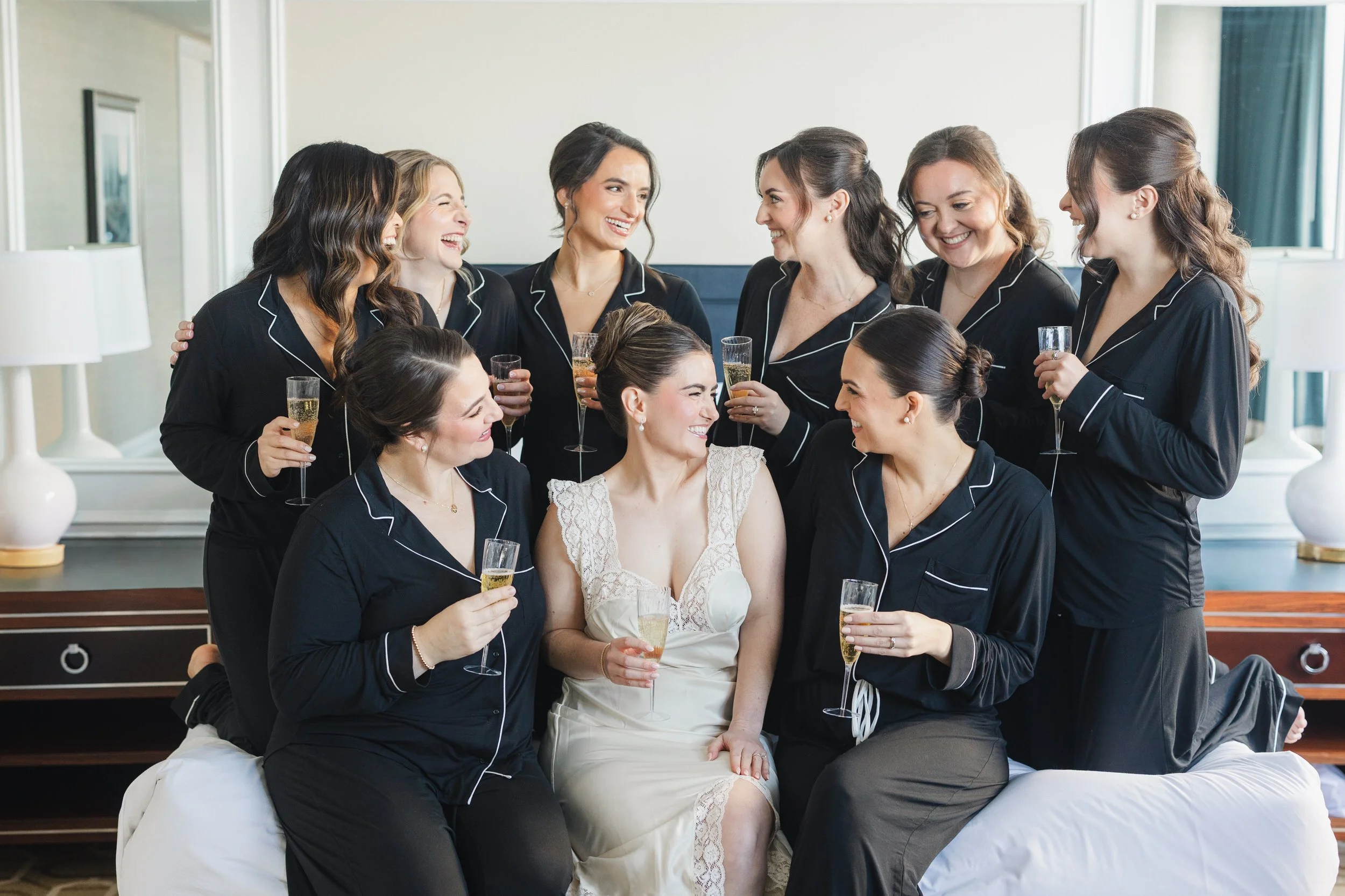 Candid bridal moments before the ceremony at a Boston Harbor Hotel wedding
