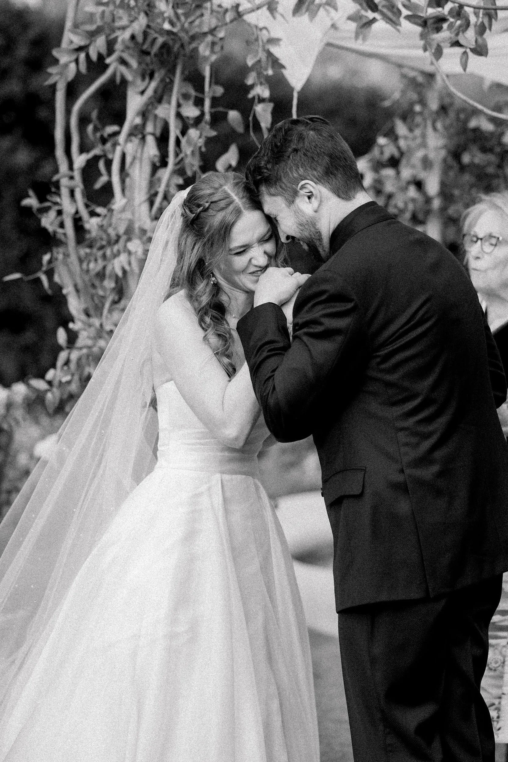 Outdoor garden wedding ceremony at Elm Bank in Wellesley, Massachusetts.