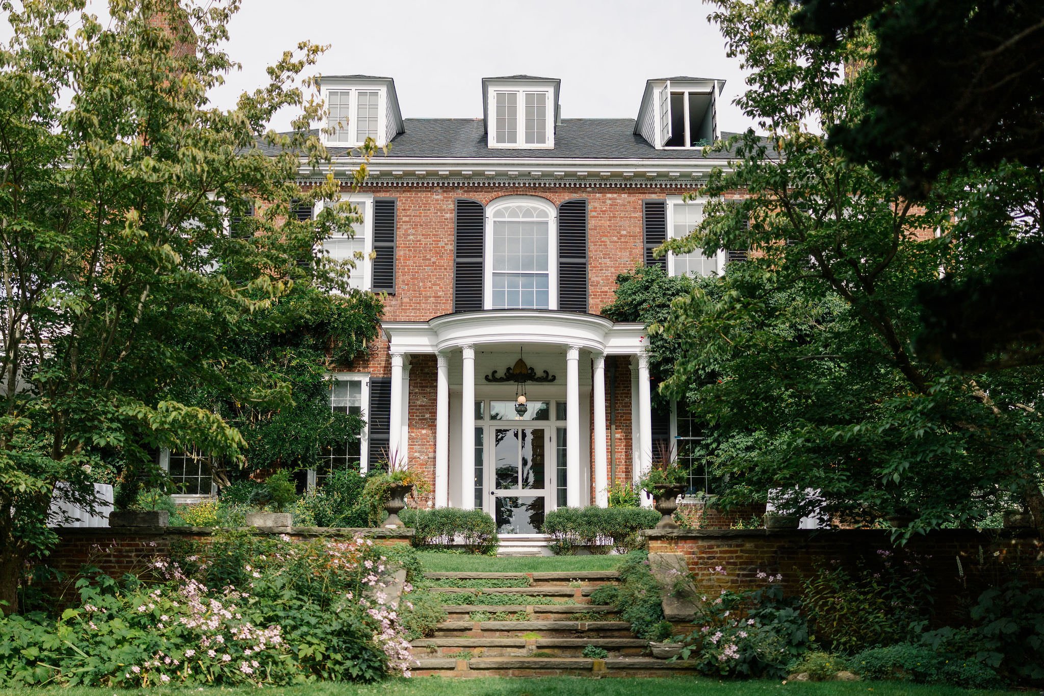 Exterior of the Long Hill estate and gardens in Beverly, MA.