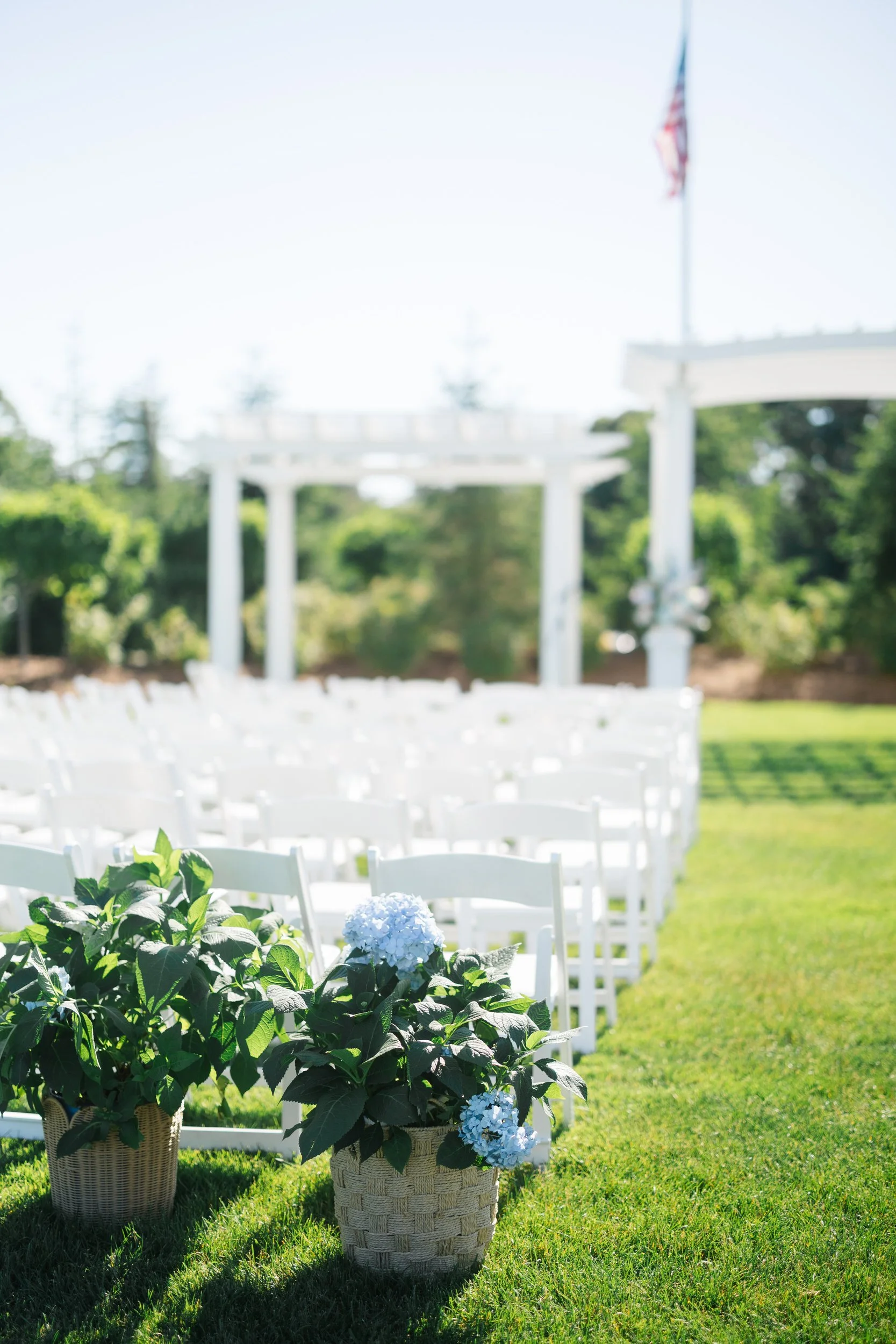 Ceremony floral arrangements at Ocean Edge Resort wedding