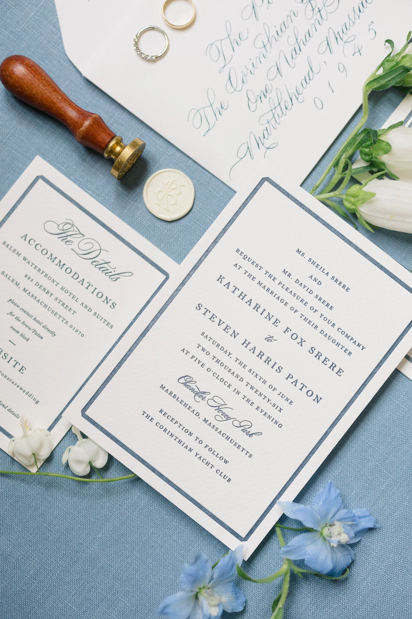 Wedding day details including rings, shoes, and heirlooms styled for this Corinthian Yacht Club Marblehead wedding celebration.