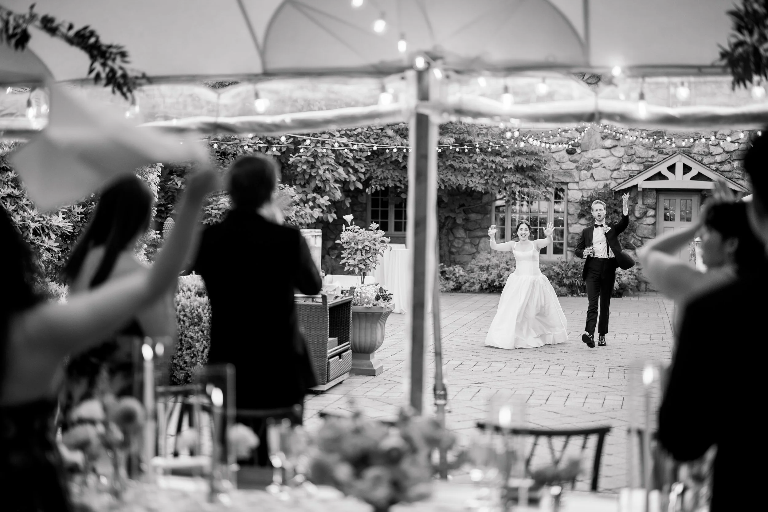 New England wedding reception at Willowdale Estate filled with color and celebration