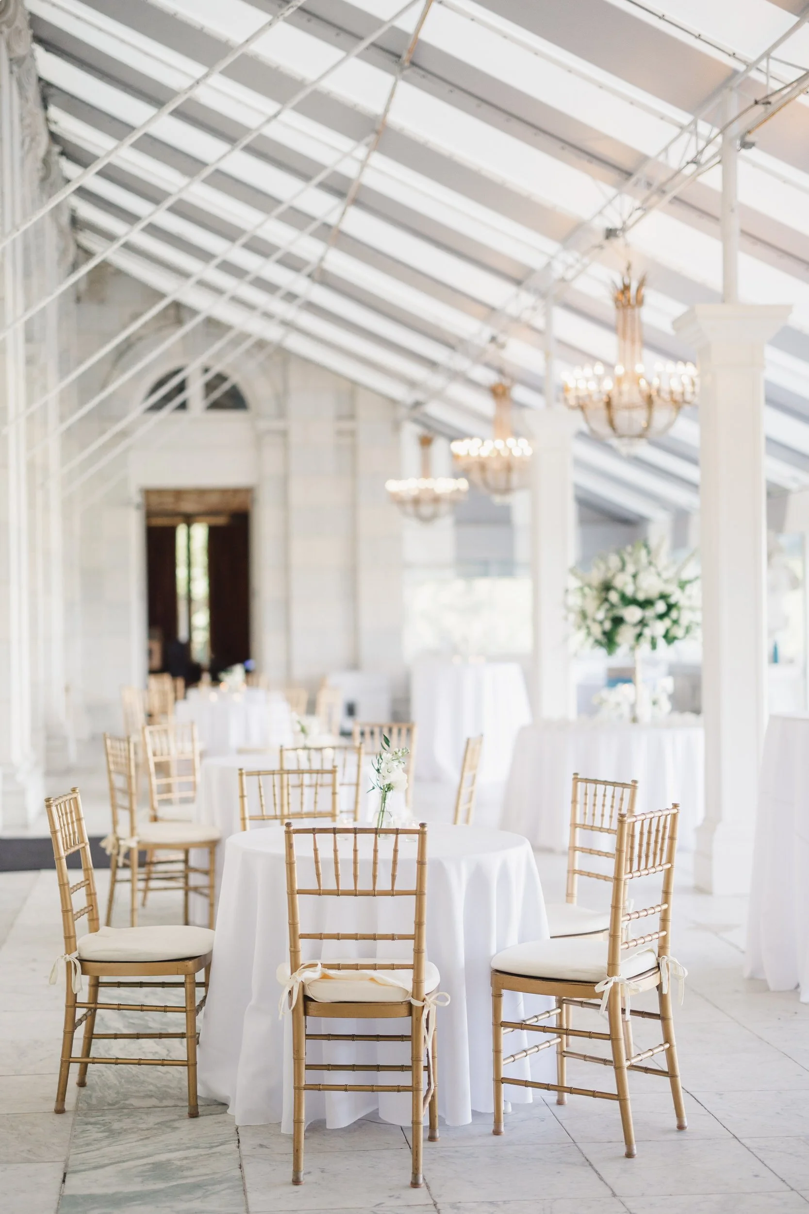 Outdoor cocktail hour at a Newport Rhode Island wedding