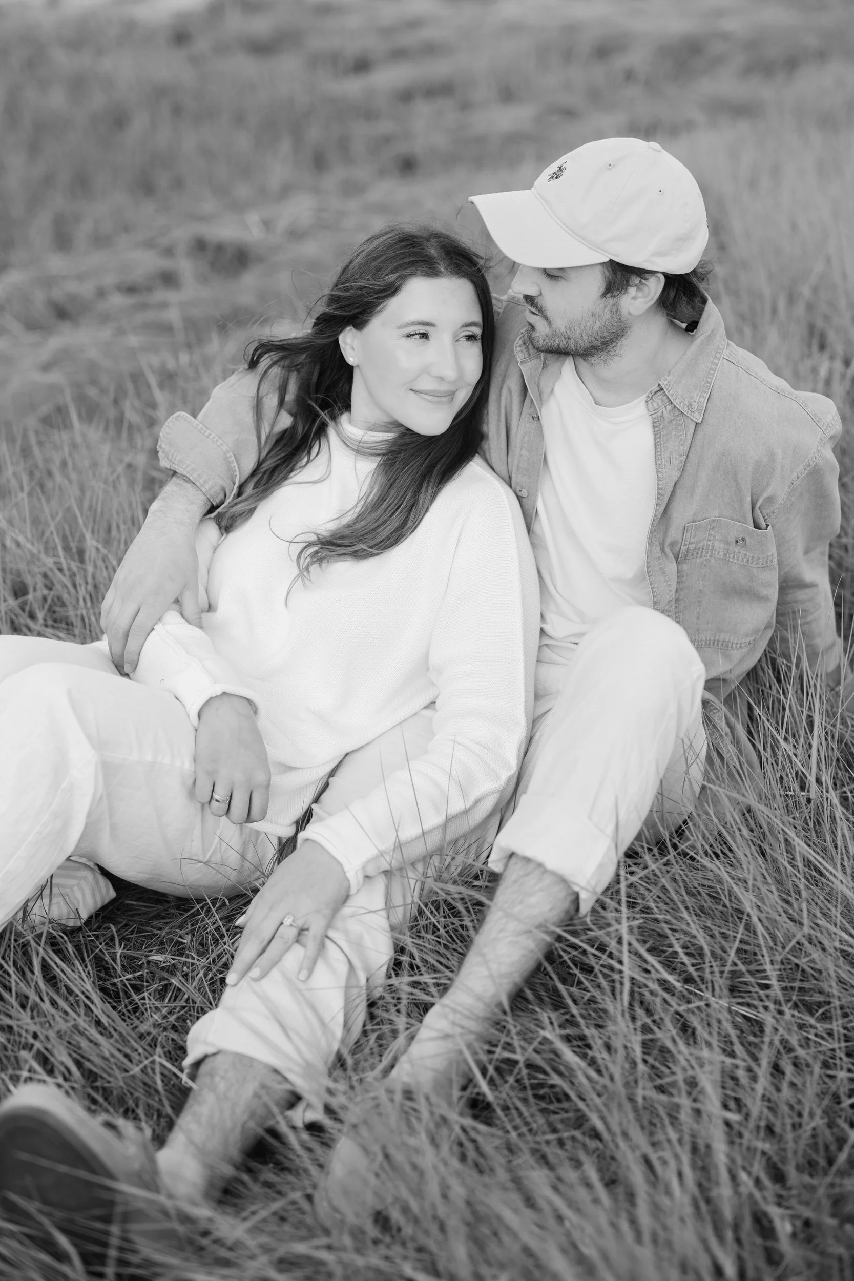 Cape Cod engagement session outfits inspired by Ralph Lauren in a coastal Chatham setting.
