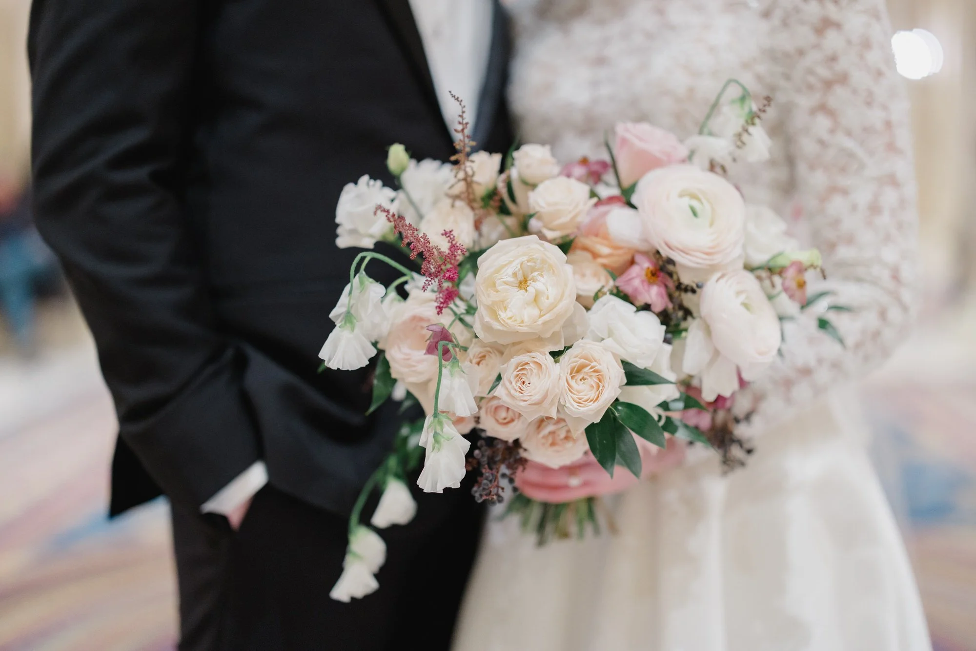 Bridal flowers at Fairmont Copley Hotel Wedding
