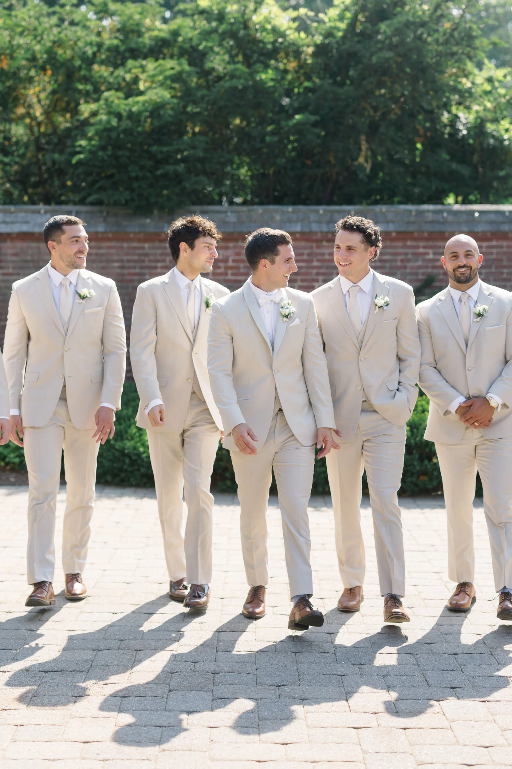 Joyful bridal party photographs before the ceremony.