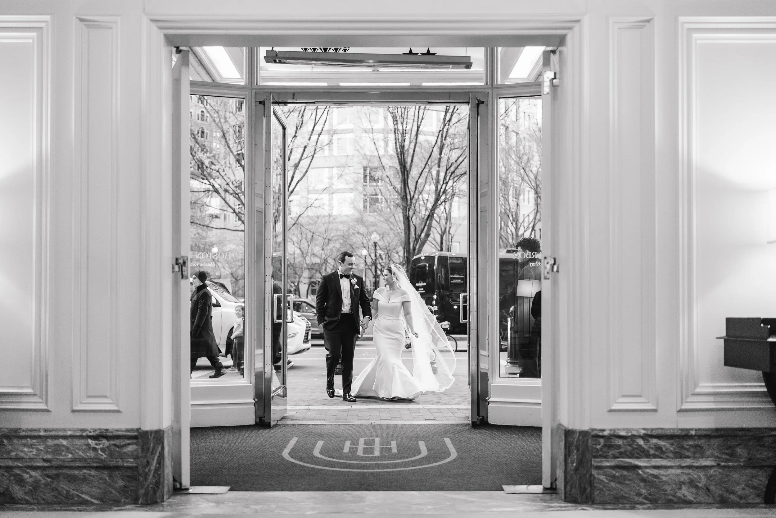 Soft evening light during portraits at the Boston Harbor Hotel