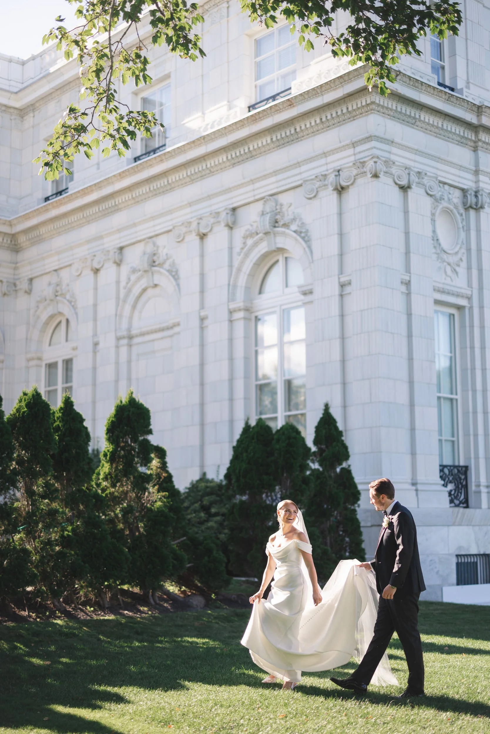 Fine art couple portraits at a Rosecliff wedding