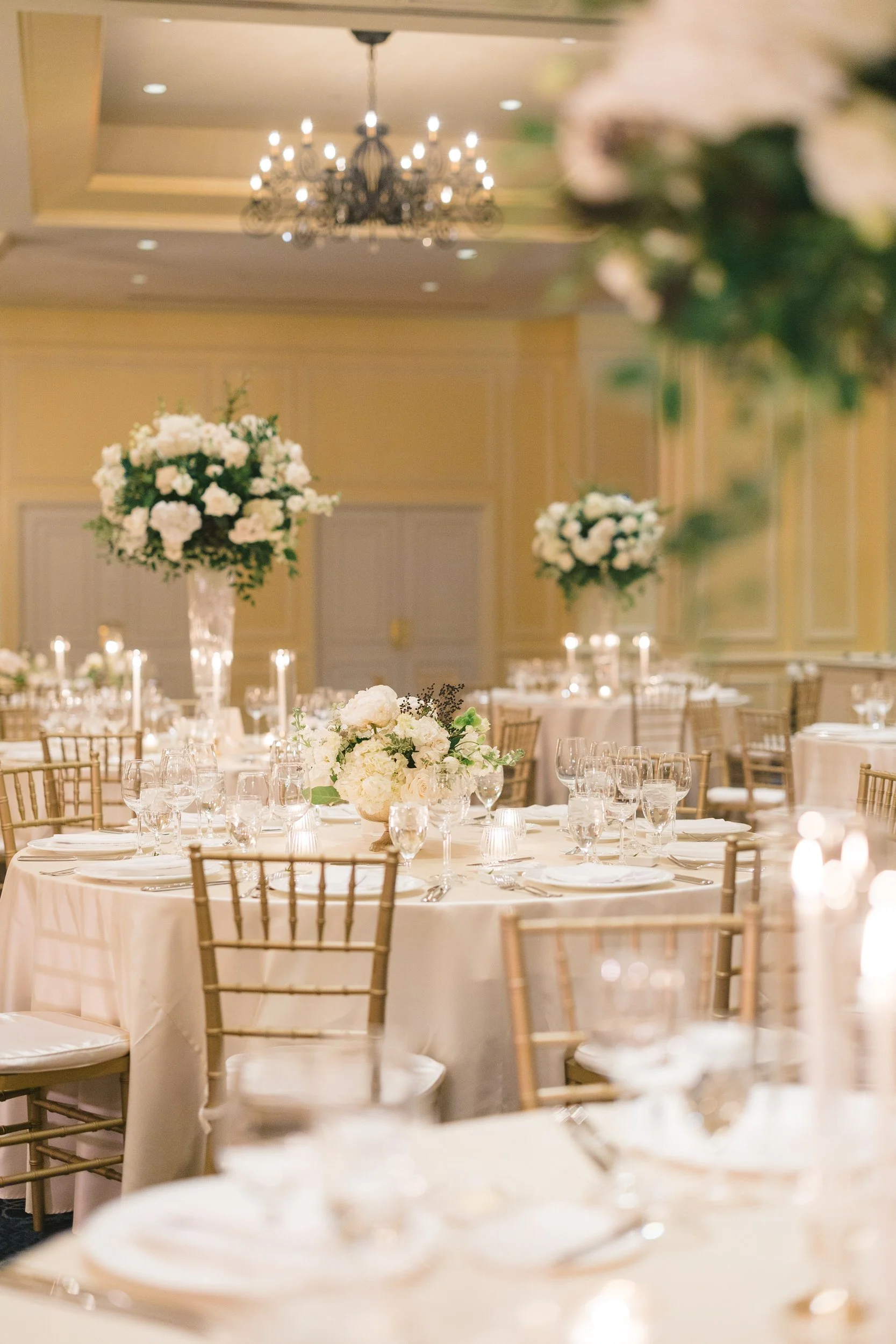 Candlelit wedding reception at the Boston Harbor Hotel