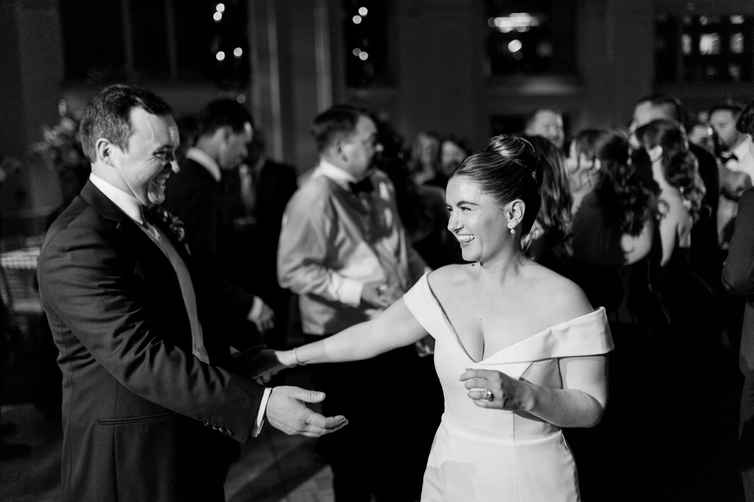 Documentary dancing photos from a Boston Harbor Hotel wedding