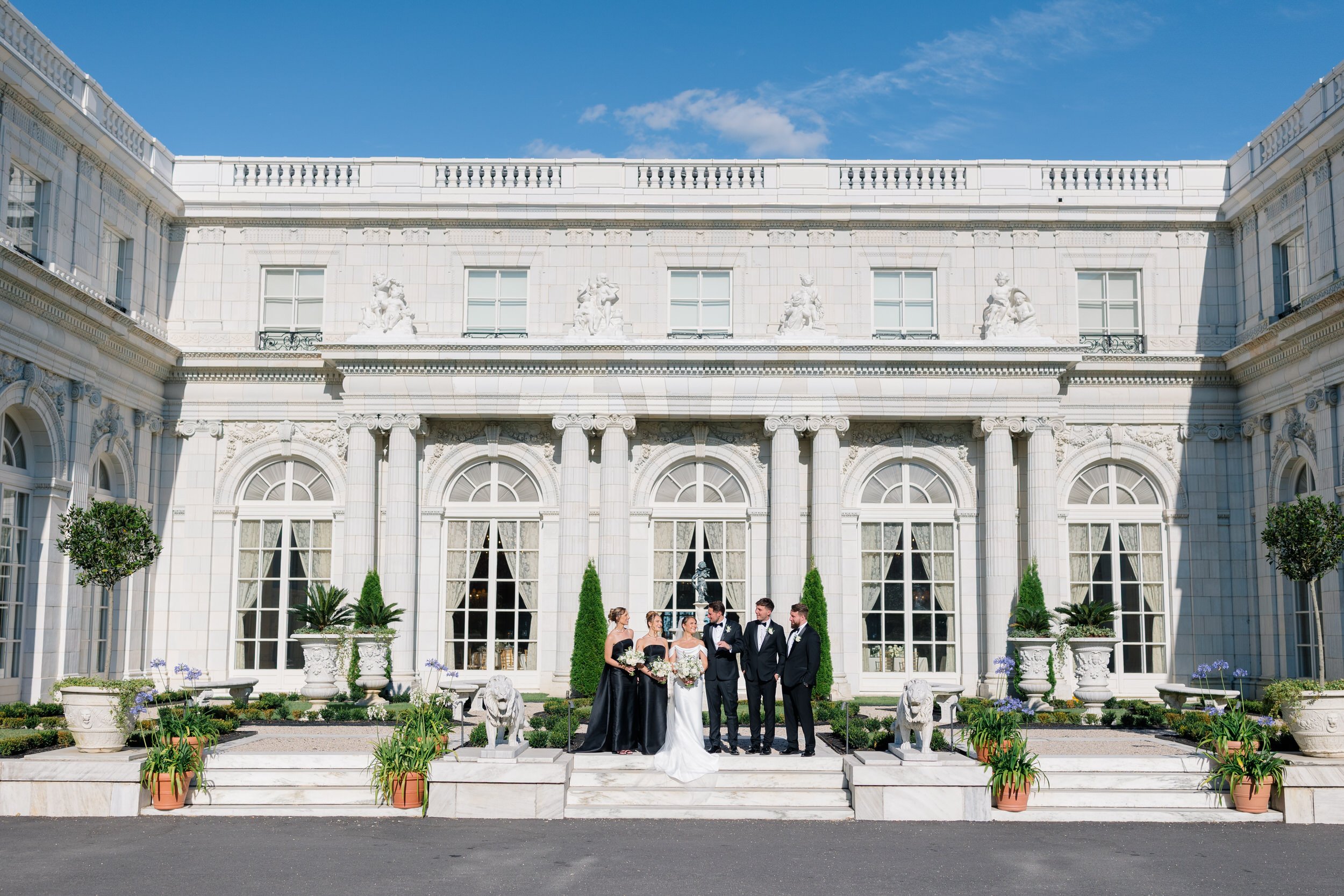 Luxury wedding portraits at Rosecliff in Newport