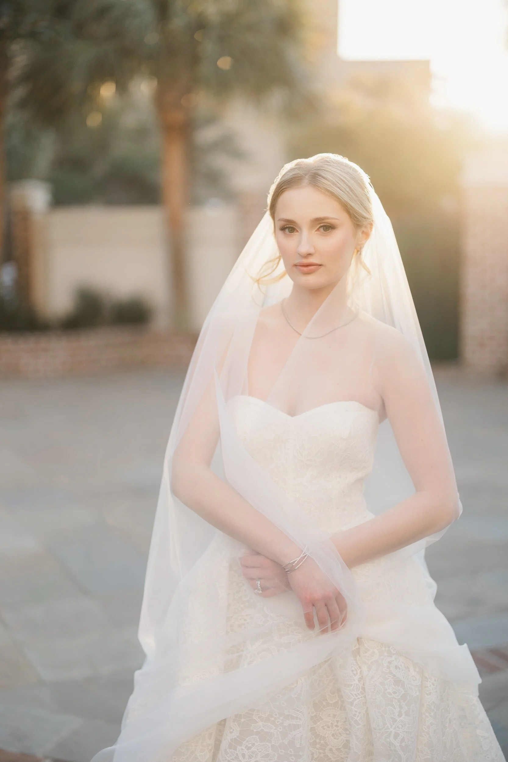 Romantic spring wedding moment between bride and groom at The Gadsen House.