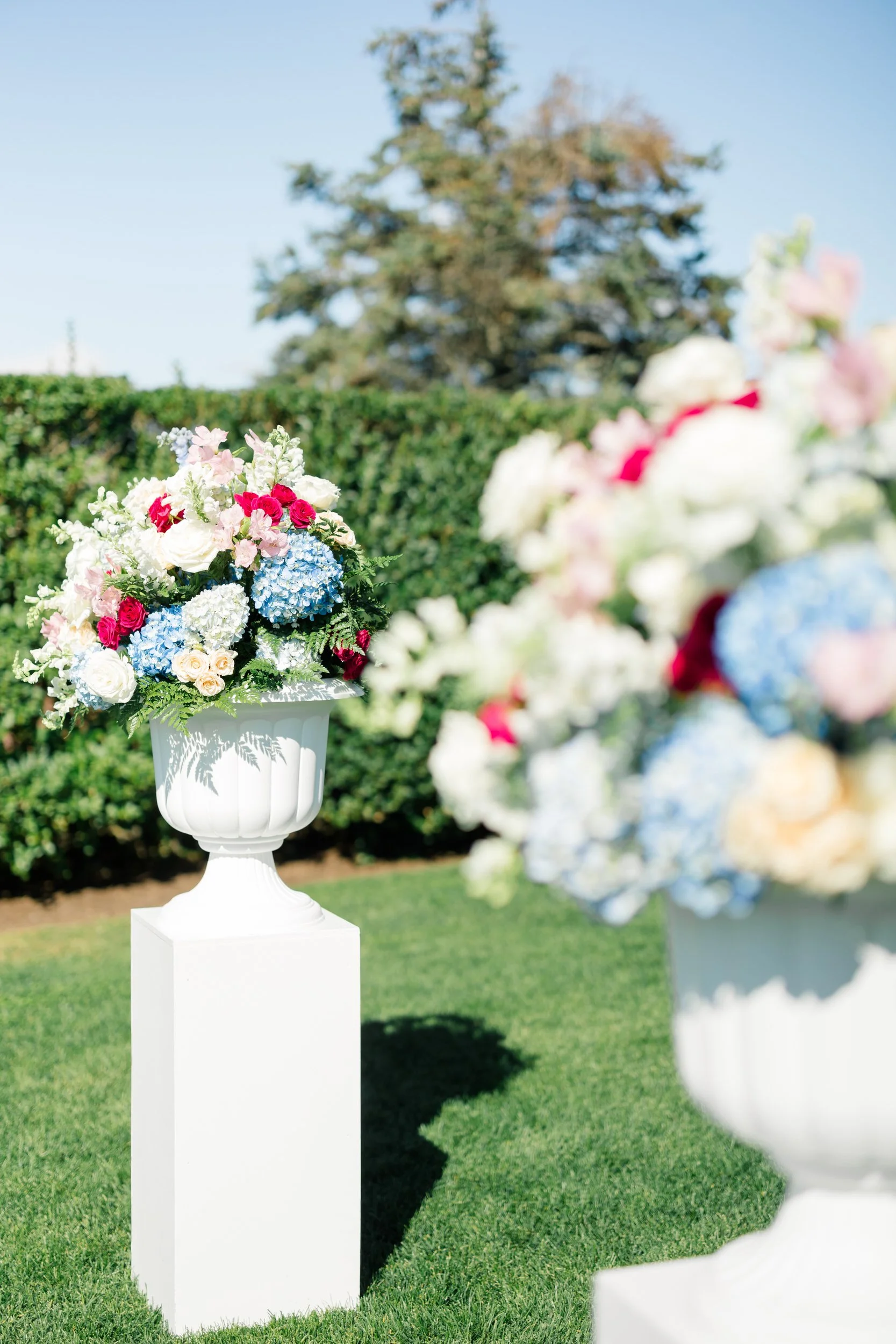 Wedding ceremony details at Wychmere Beach Club in Massachusetts.
