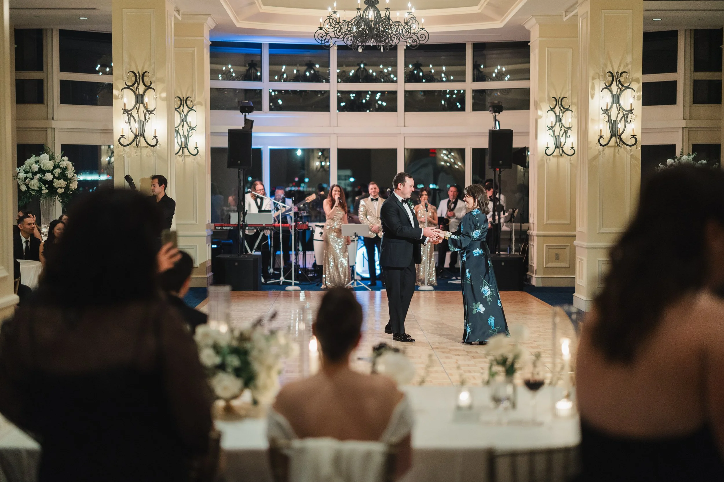 Parent dances during a Boston Harbor Hotel wedding