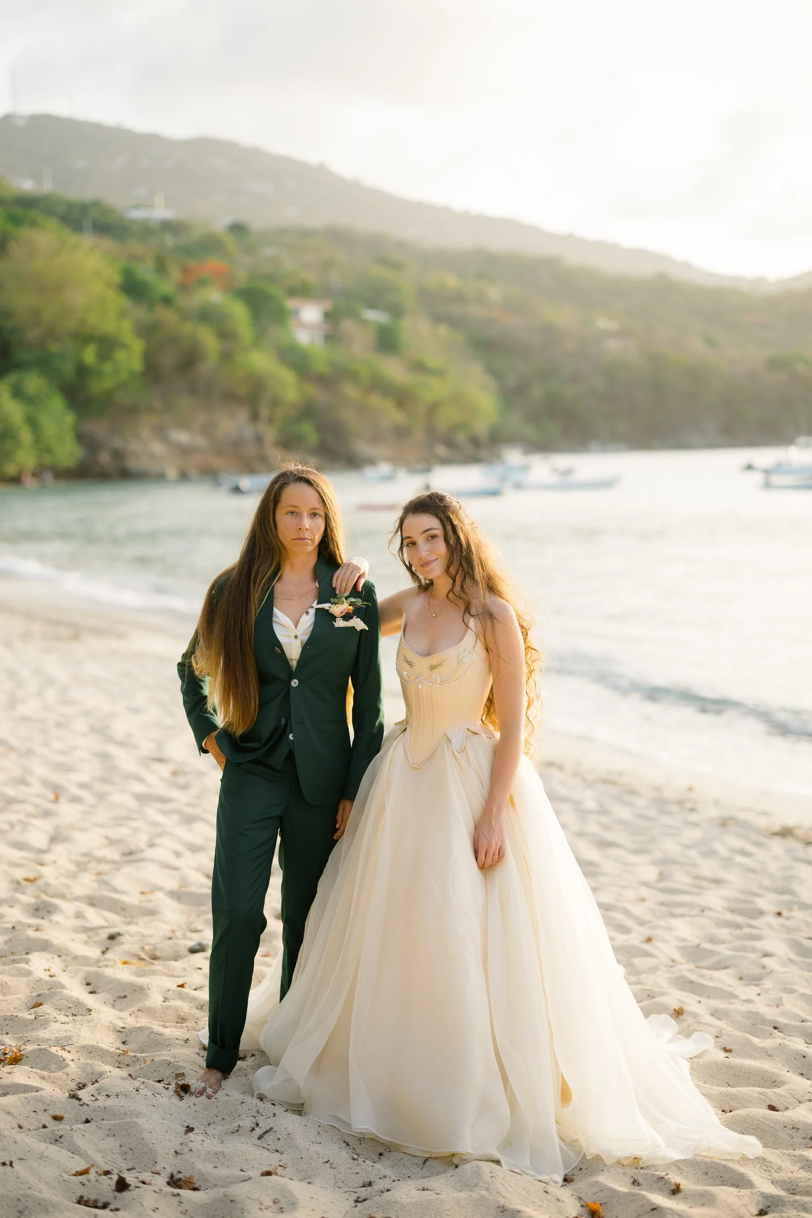 Romantic sunset wedding photography at The Hideaway at Hull Bay.