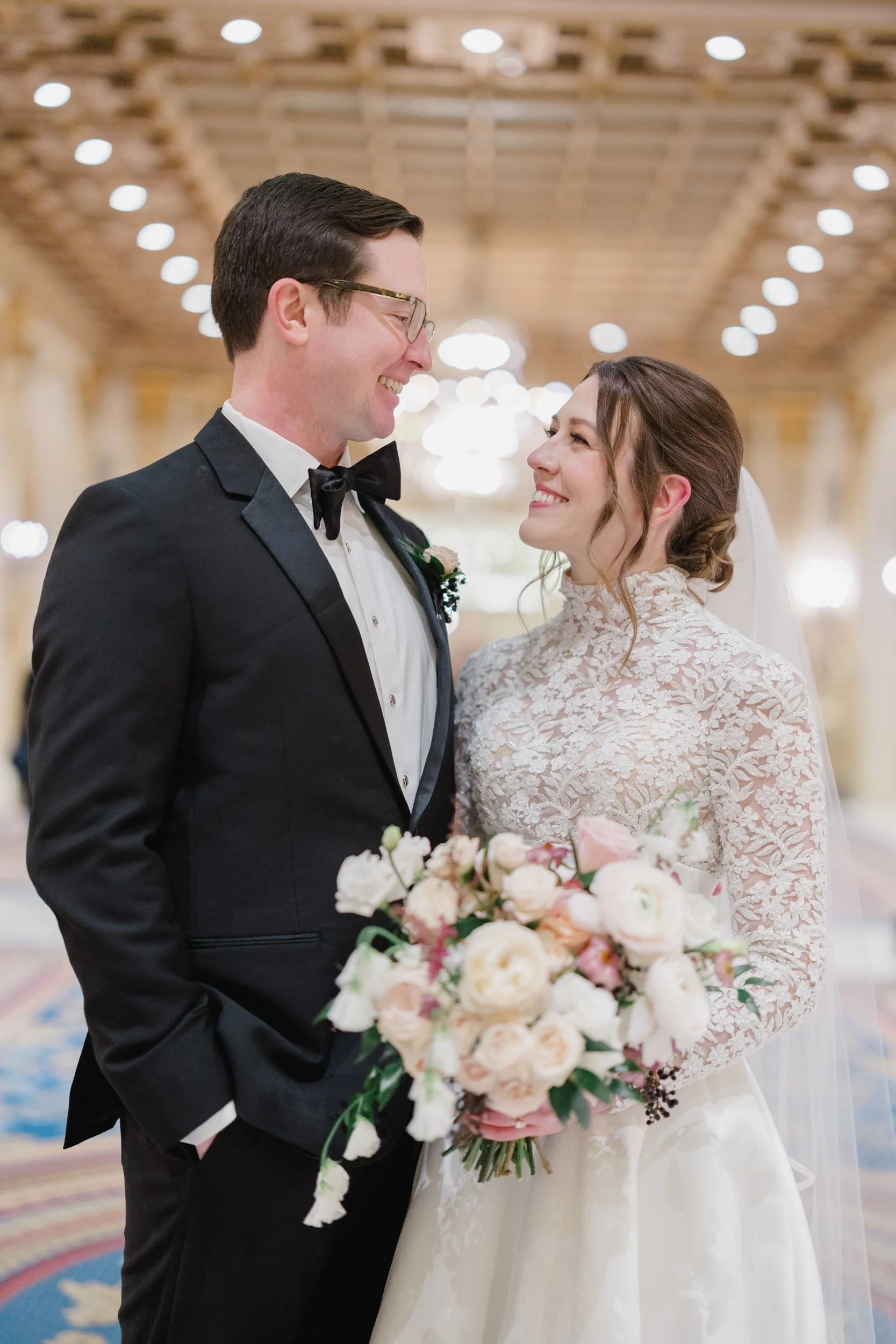 Couple portraits at Fairmont Copley Hotel Wedding