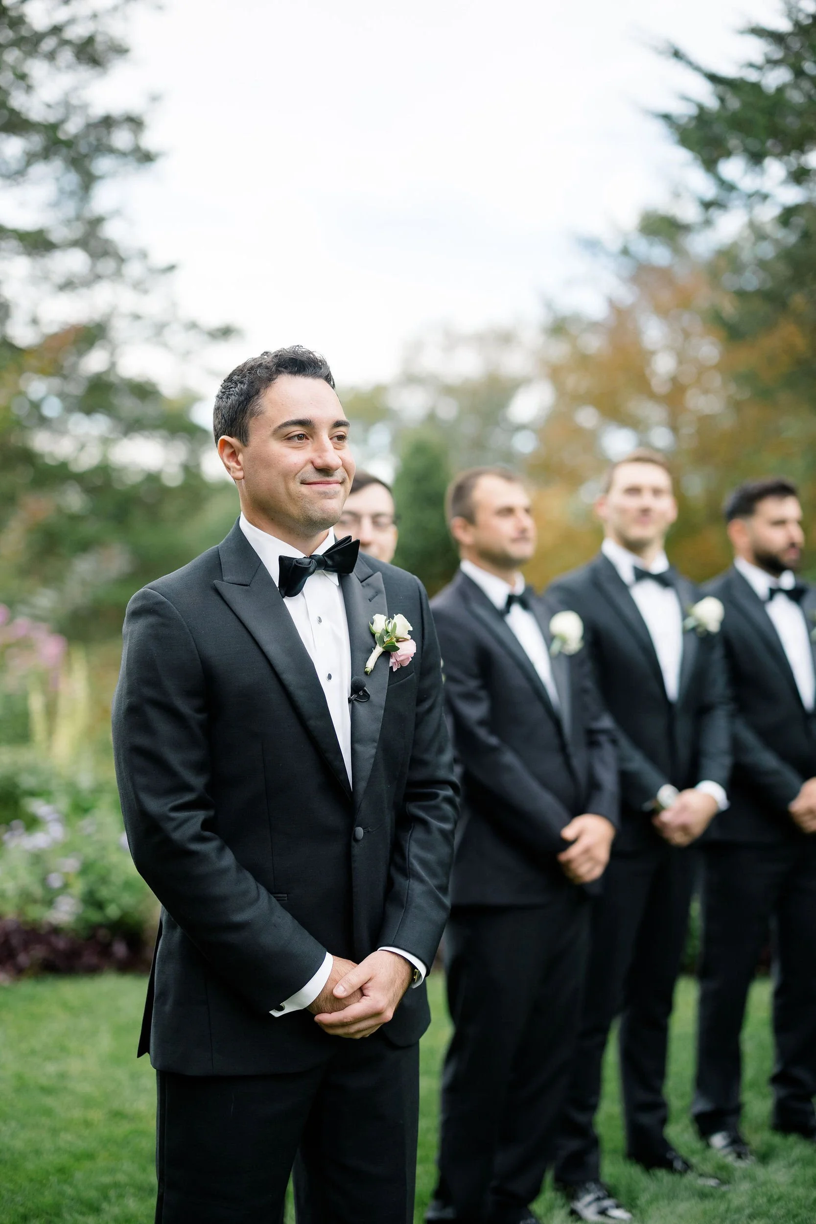 Wedding ceremony at Long Hill in Beverly, Massachusetts.