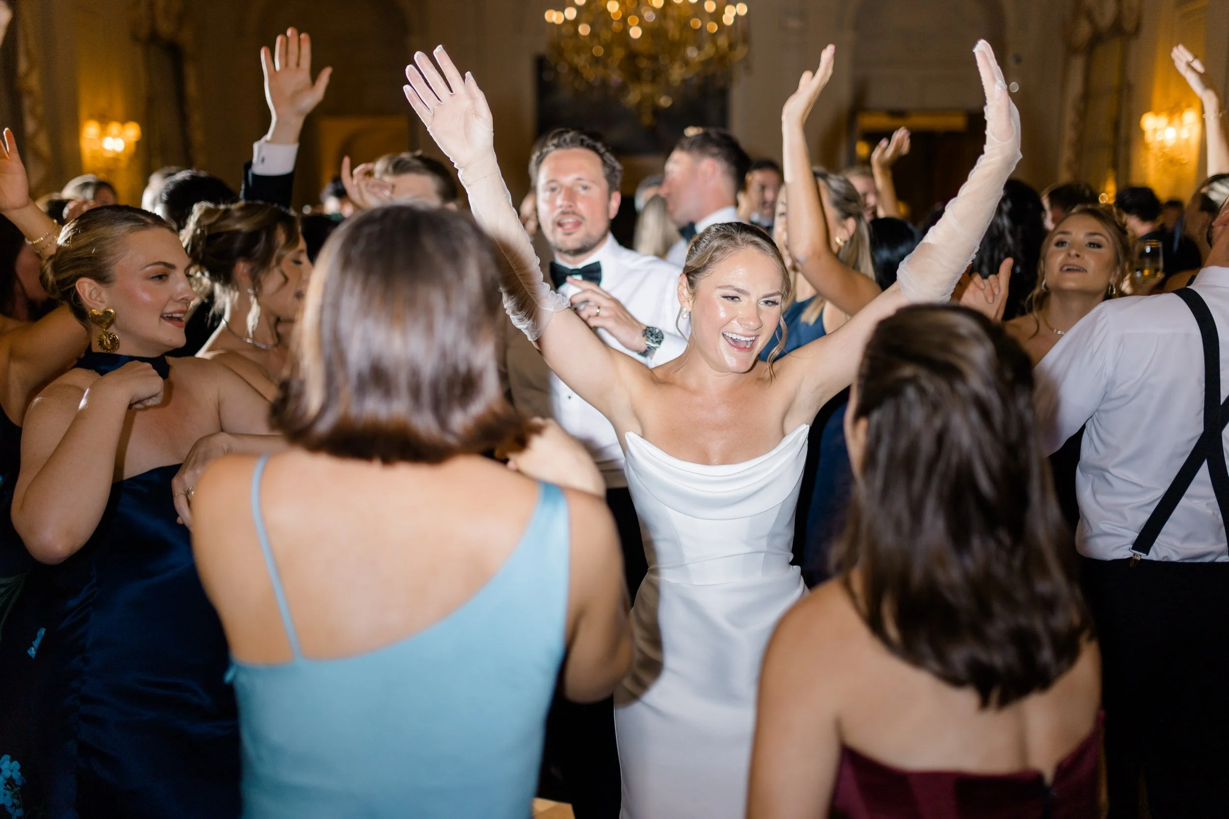 Wedding dance floor at Rosecliff Mansion in Newport, RI