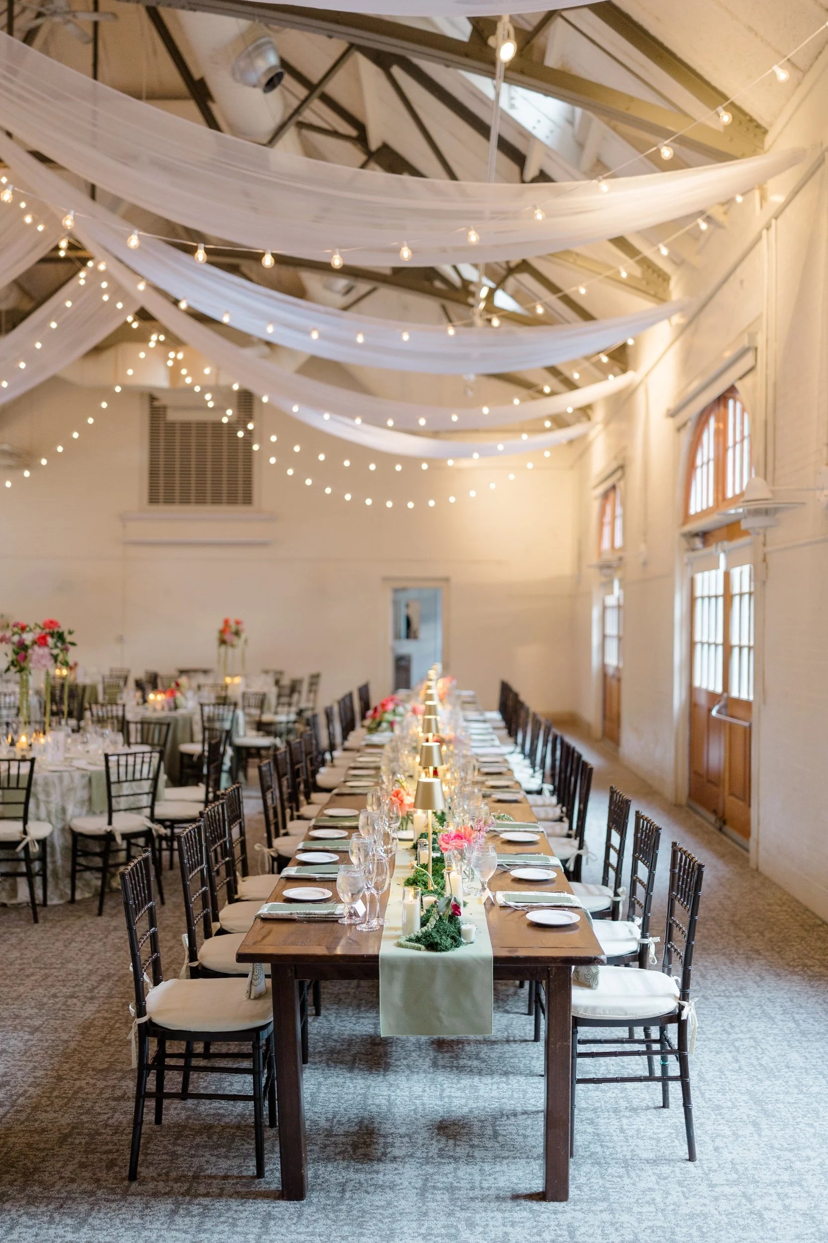 Garden-inspired reception details at an Elm Bank wedding