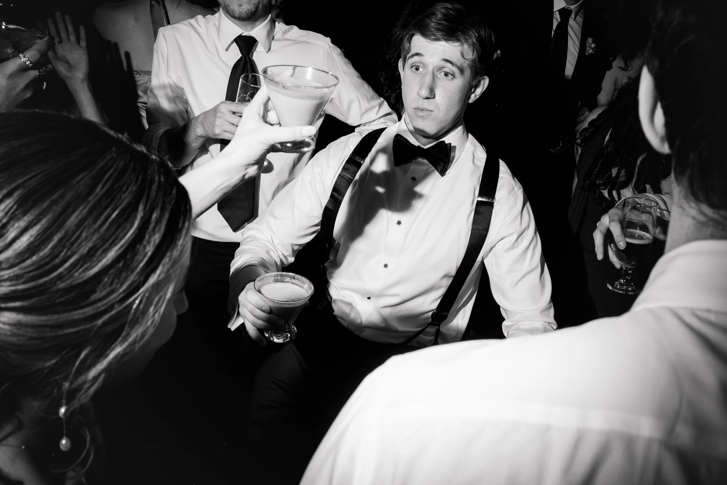 Candid reception dancing photographed in documentary style