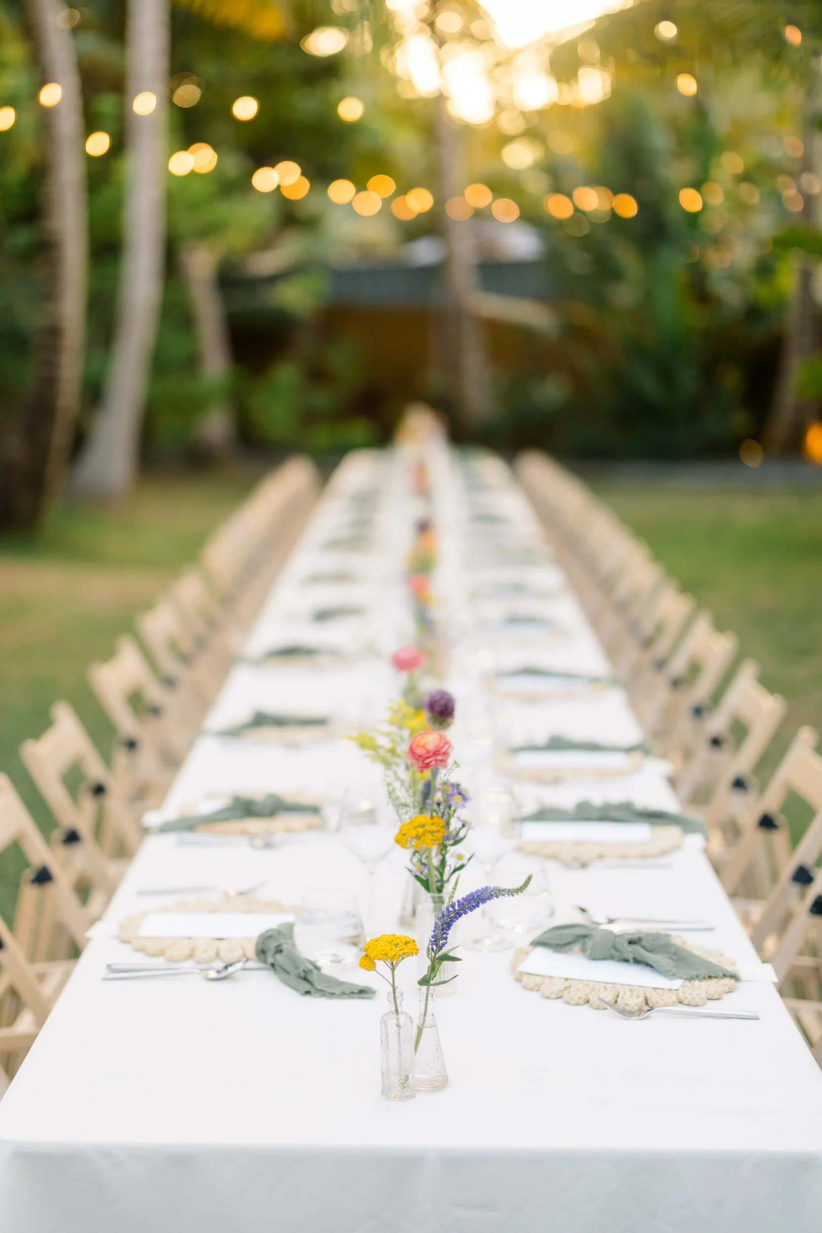 Thoughtful wedding reception details at The Hideaway at Hull Bay.