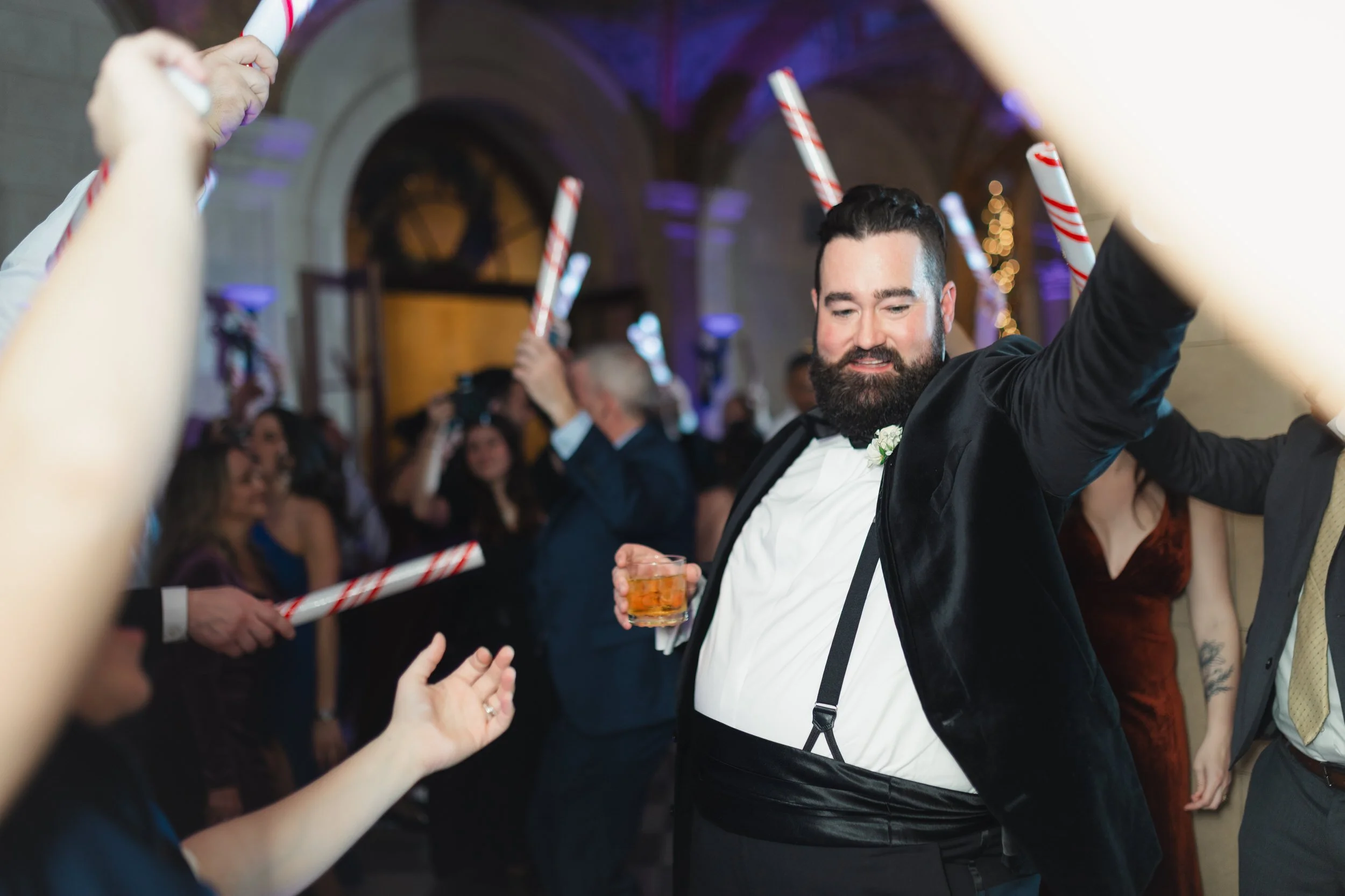 Dancing at Aldrich Mansion winter wedding