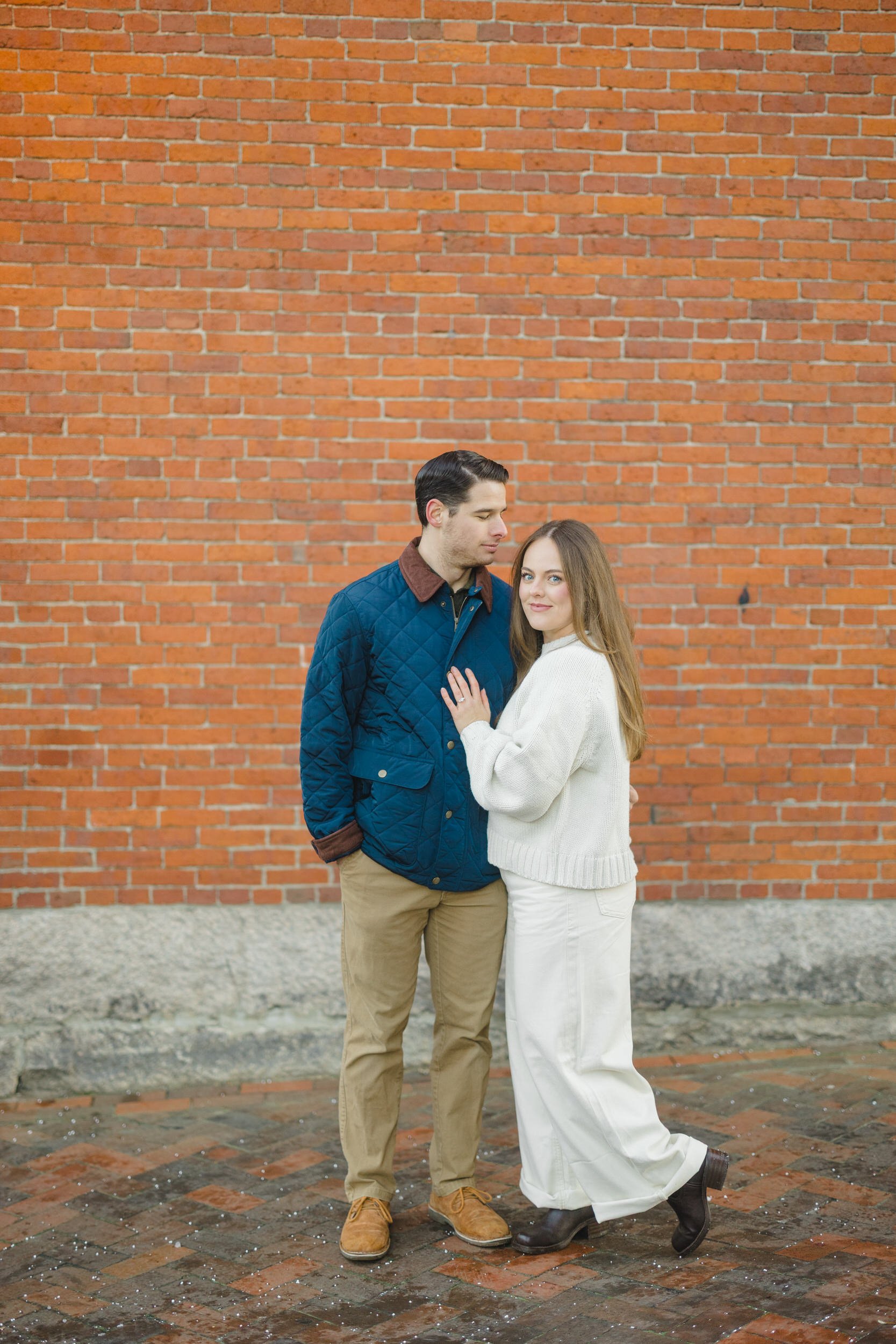 Minimal, film-style winter engagement session in Newburyport, Massachusetts.