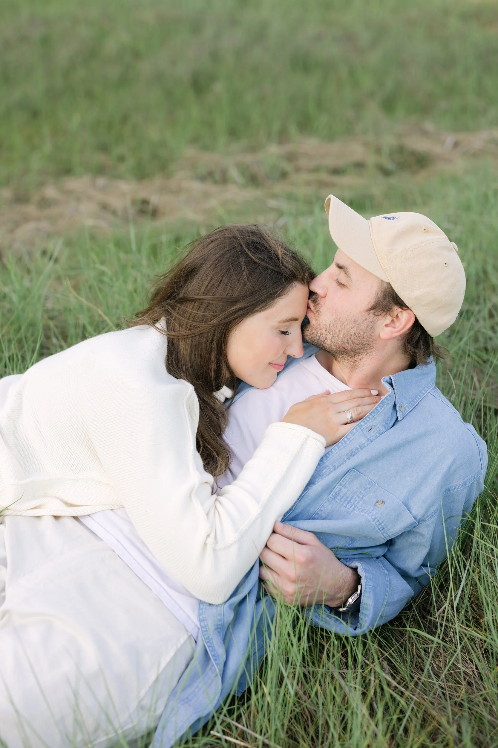 Cape Cod engagement session featuring dune grass portraits in Chatham Cape Cod with natural coastal textures.