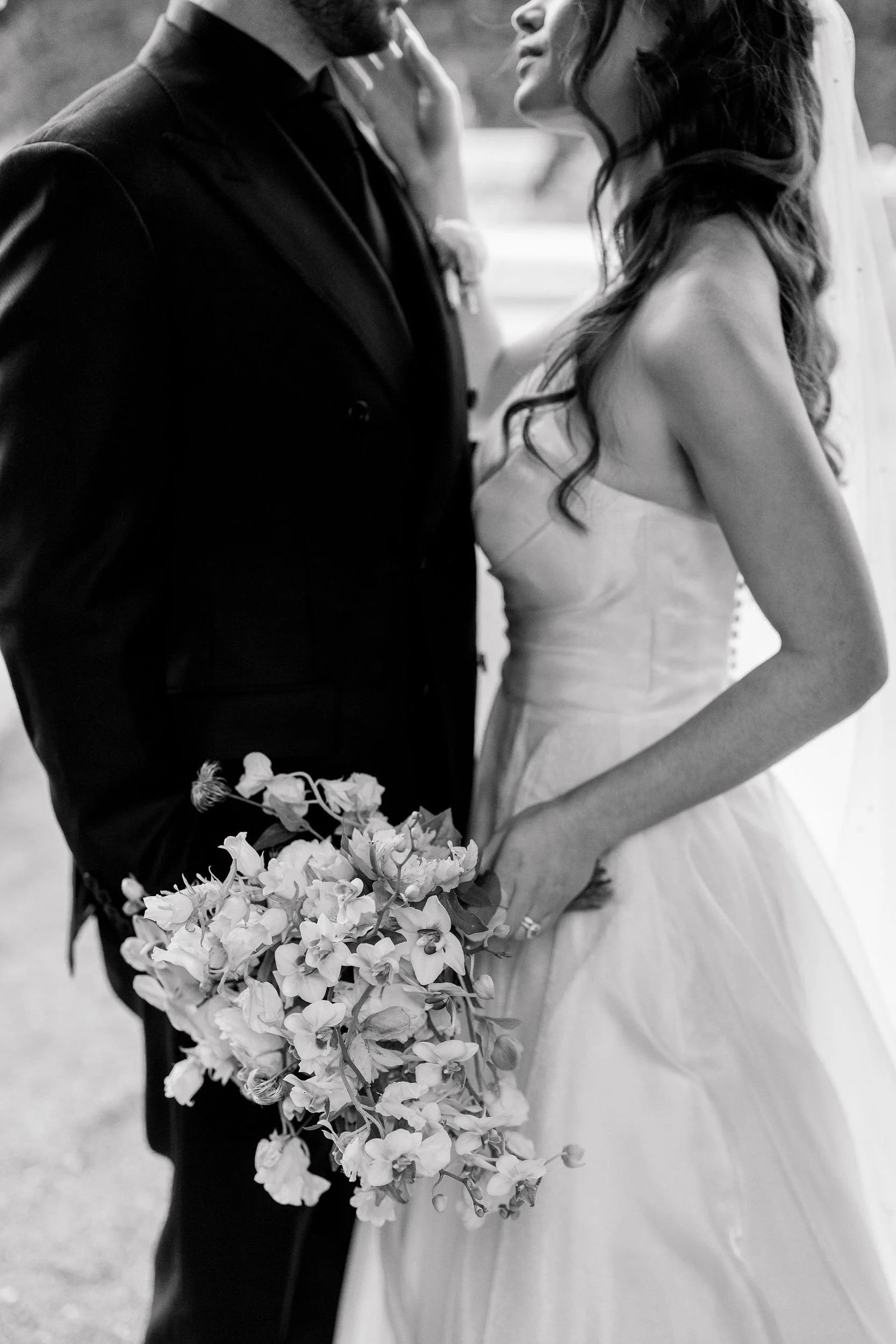Wedding couple portraits at Elm Bank during a fall wedding in Wellesley, Massachusetts.