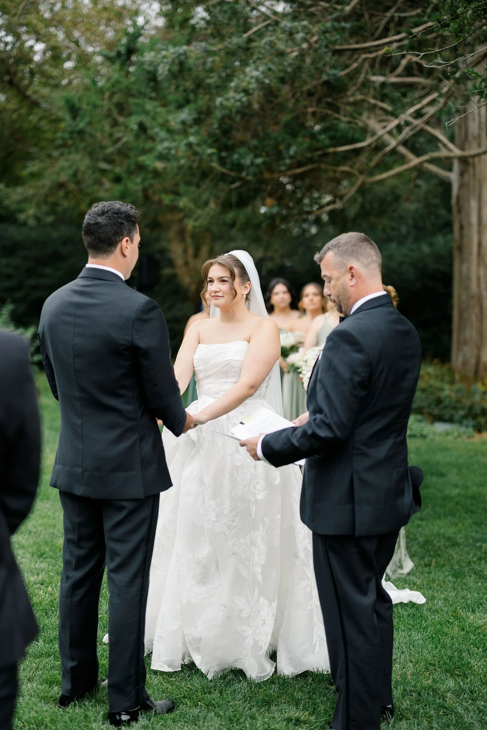 Candid wedding photography capturing an emotional moment during the ceremony.