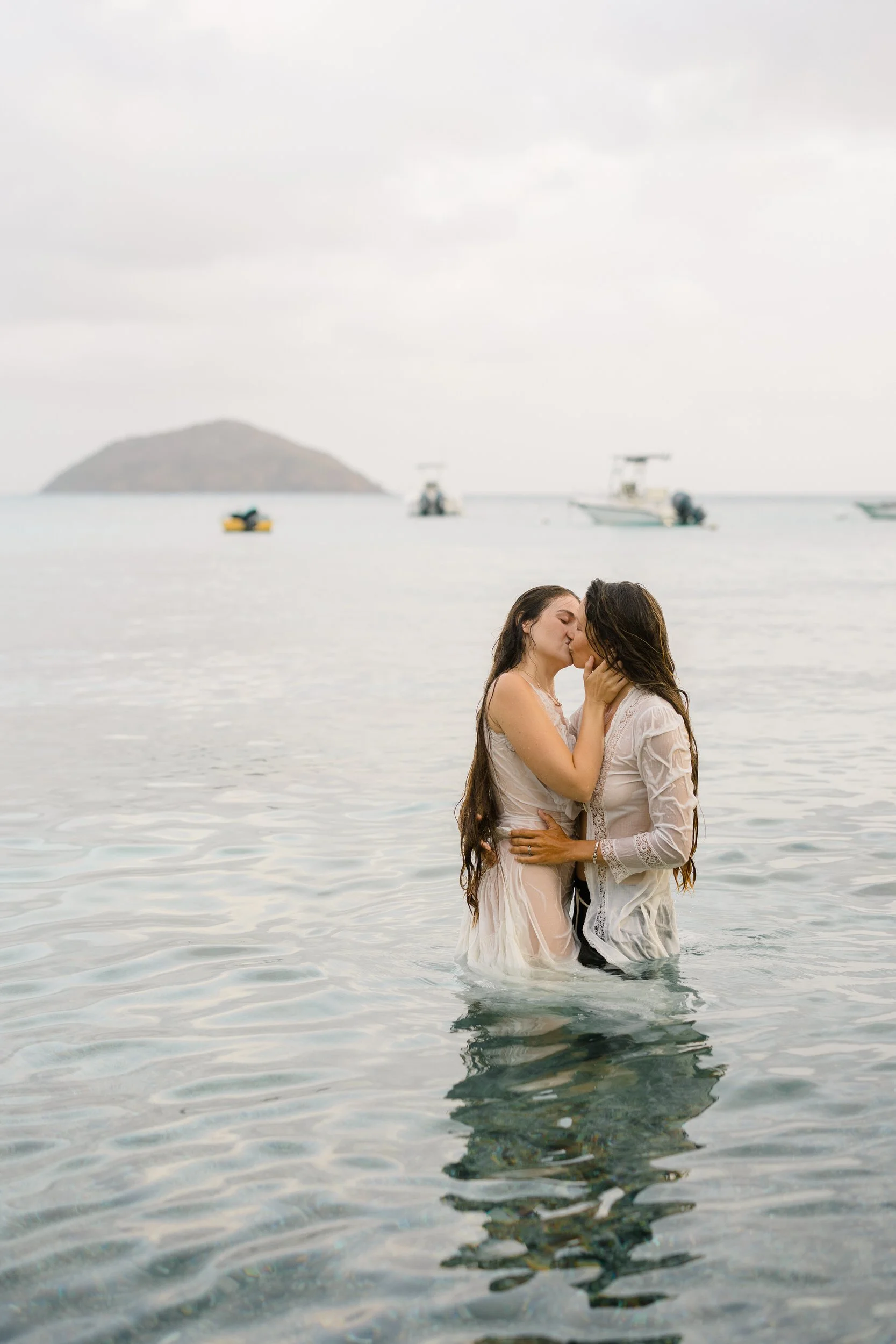 1. An intimate post-wedding ocean session at a queer destination wedding in St. Thomas.
