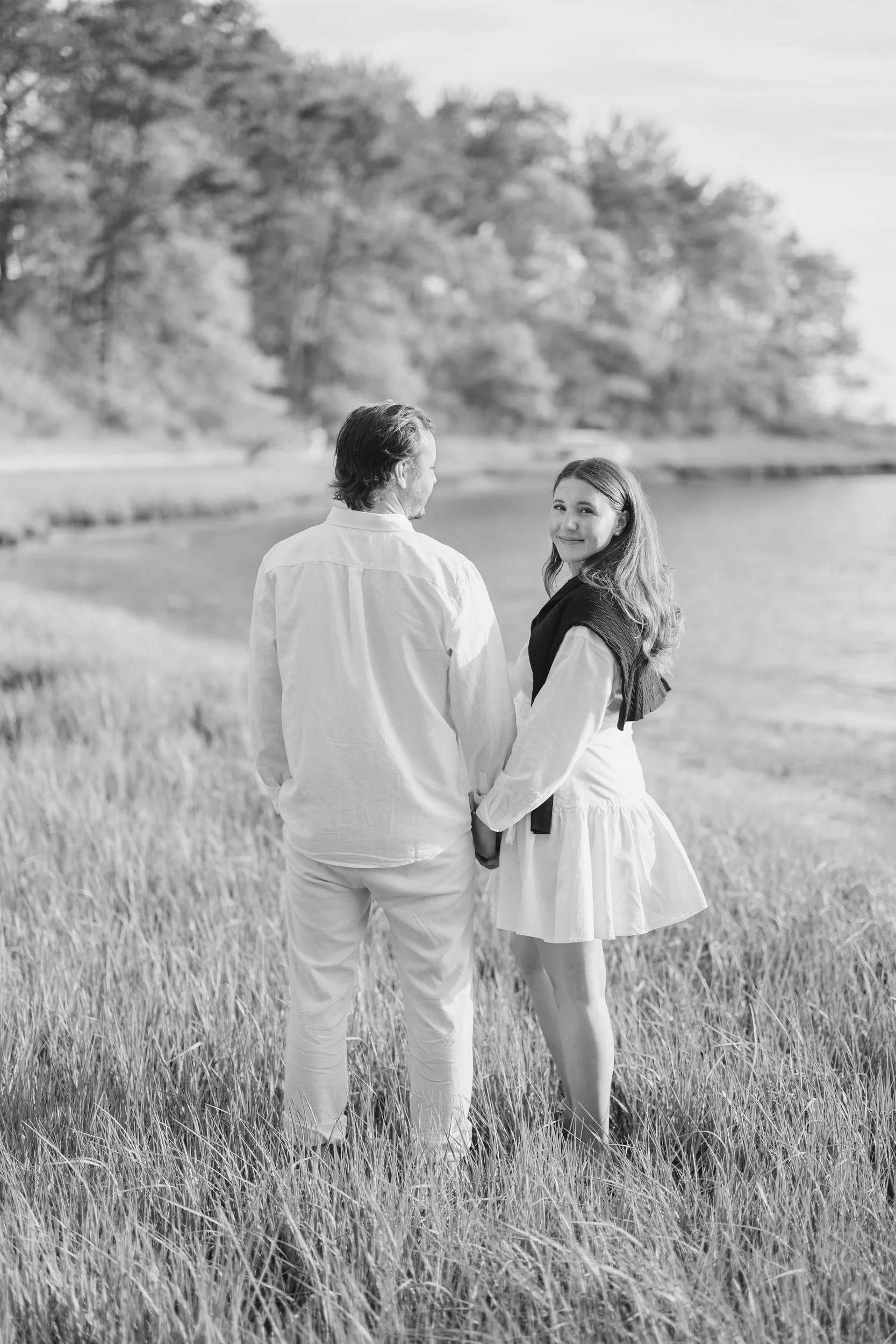 Cape Cod engagement session in Chatham featuring airy dune grass portraits.