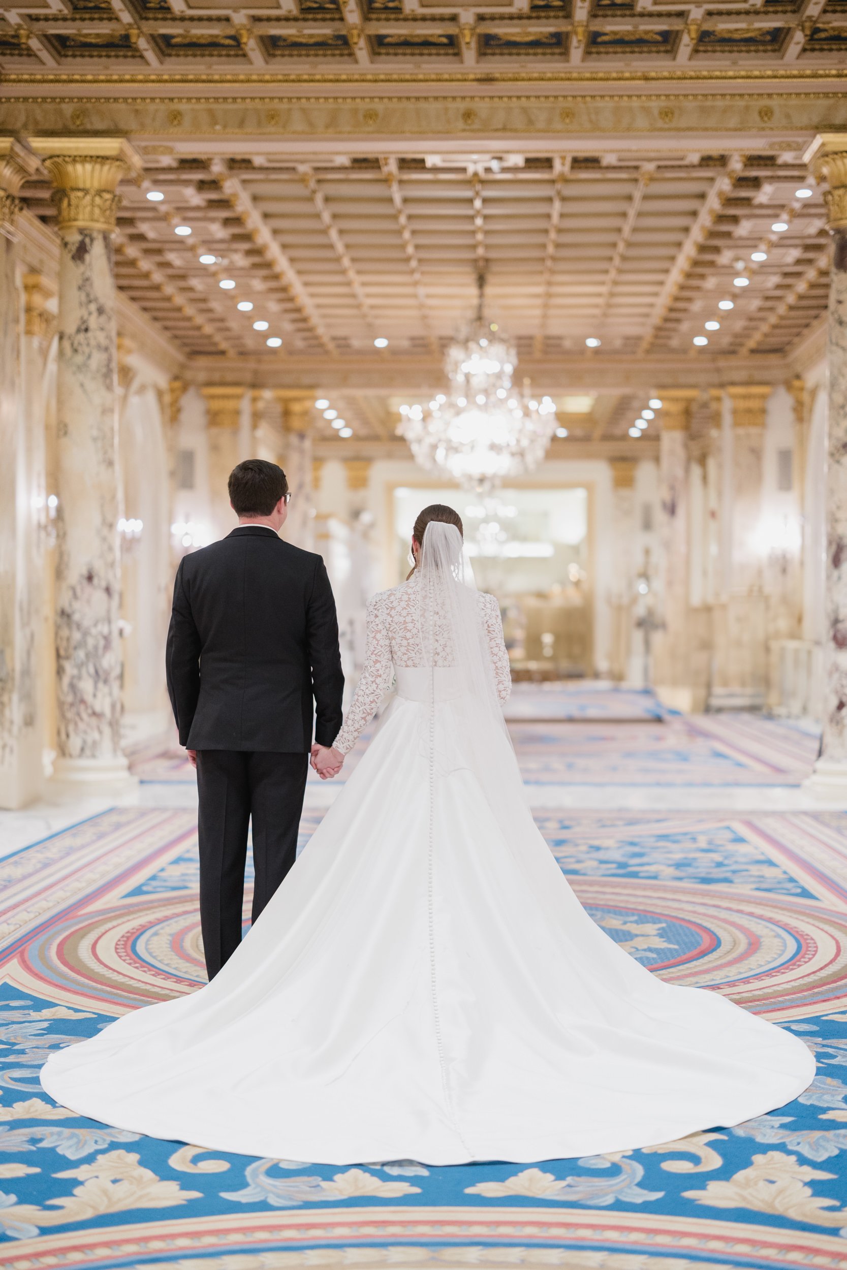 Couple portraits at Fairmont Copley Hotel Wedding