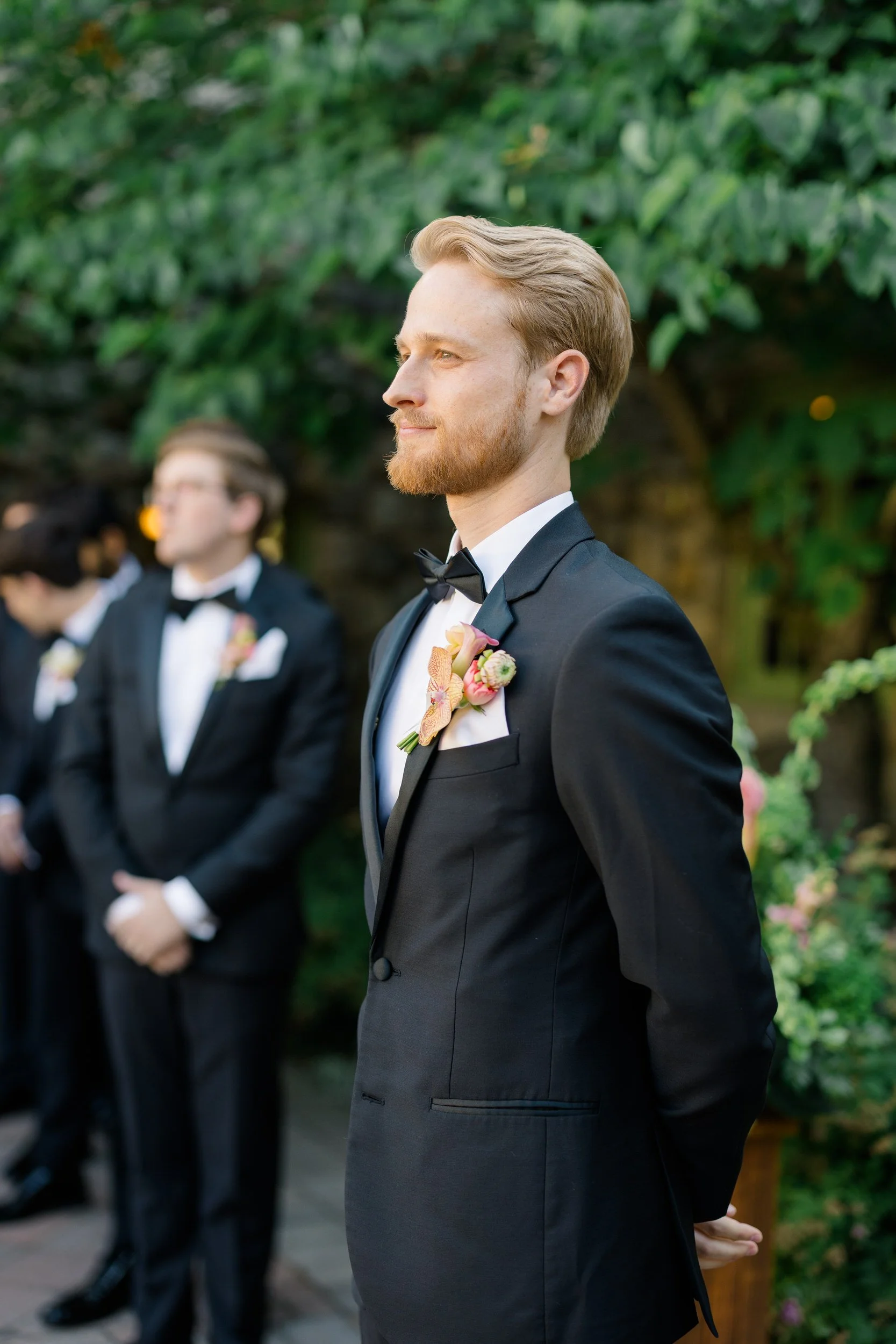 Emotional wedding ceremony moment at historic New England estate venue