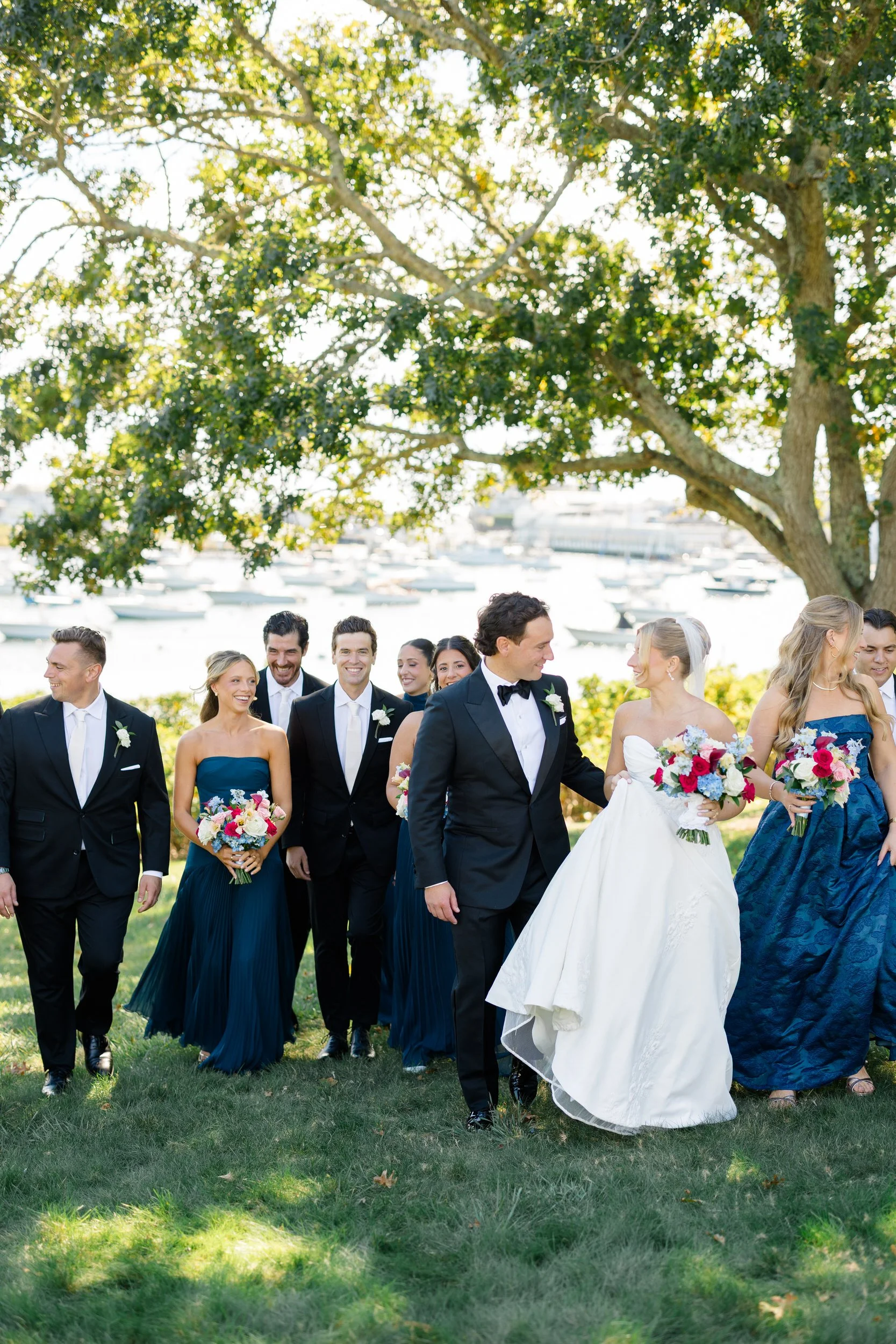 Editorial wedding party portraits photographed on Cape Cod.