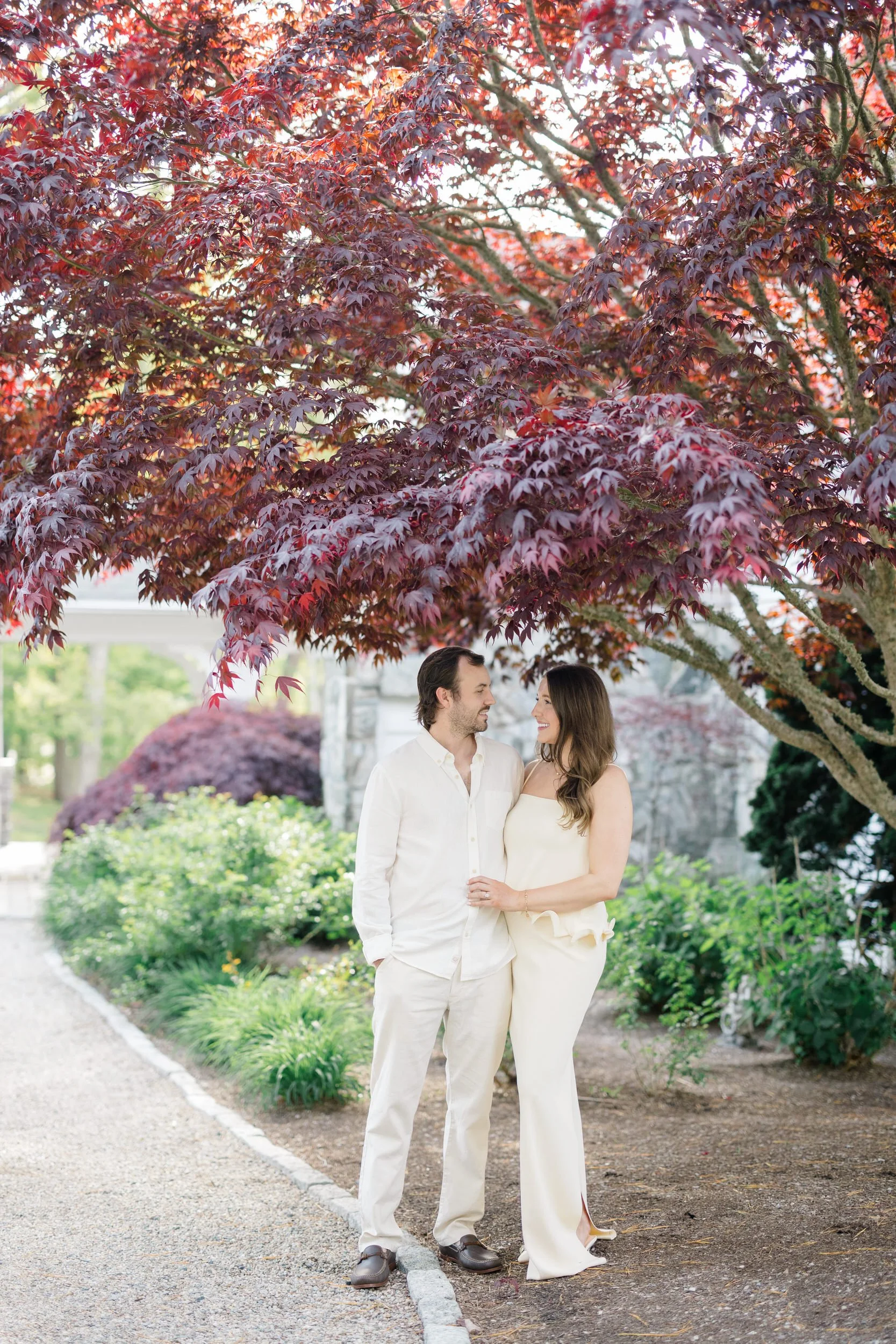 Editorial Cape Cod engagement session at a seaside cottage in Chatham Cape Cod with timeless coastal chic atmosphere.
