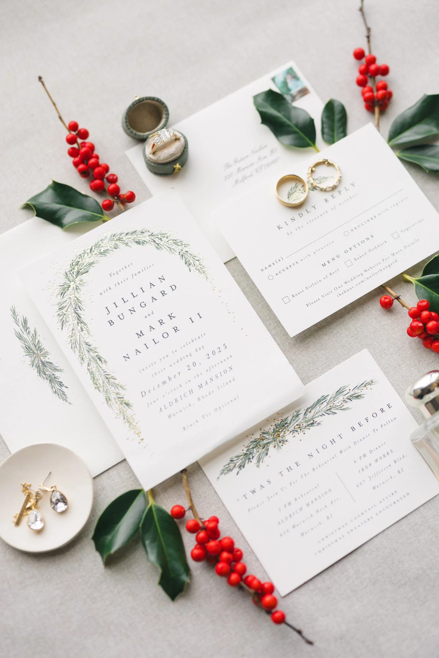 Bride’s wedding details photographed at Aldrich Mansion in Warwick Rhode Island