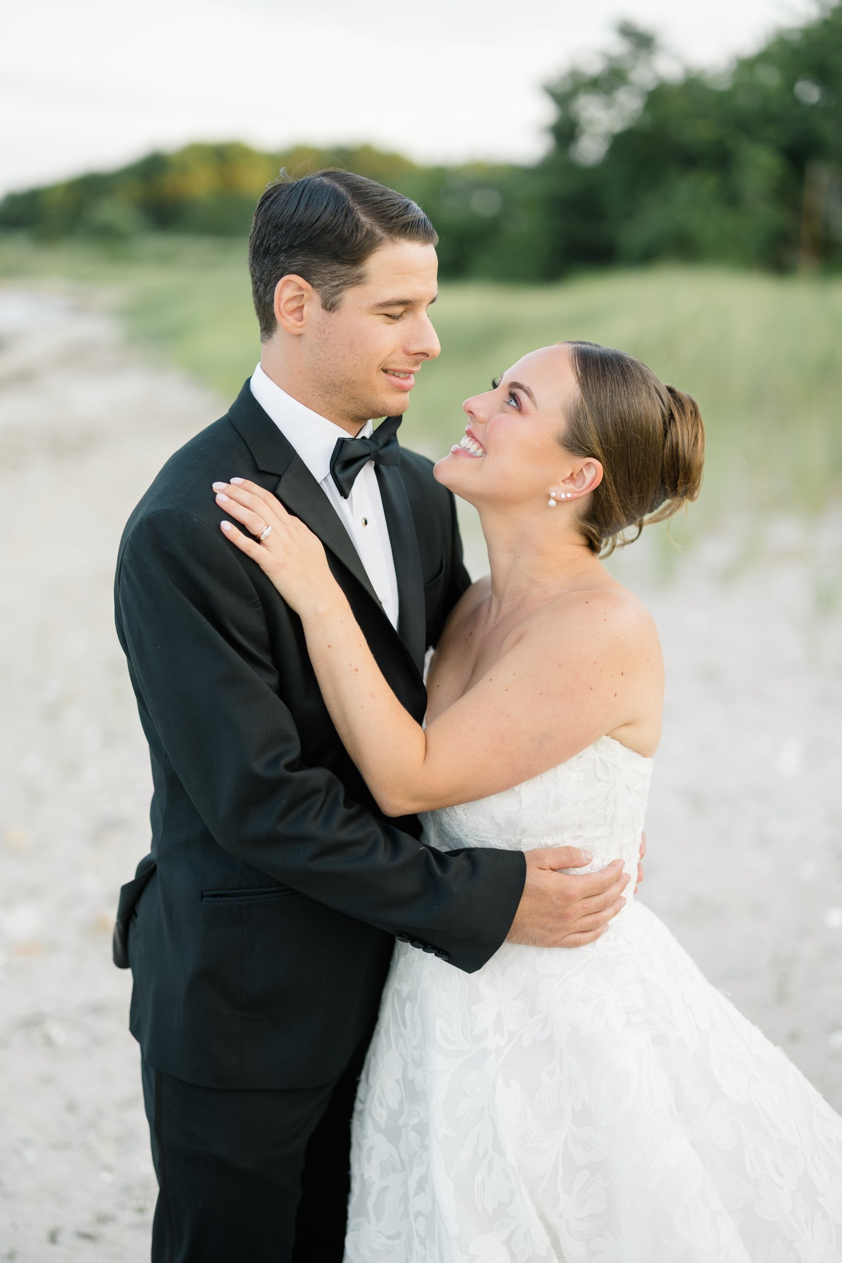 Golden hour portraits outside a Cape Cod waterfront estate.
