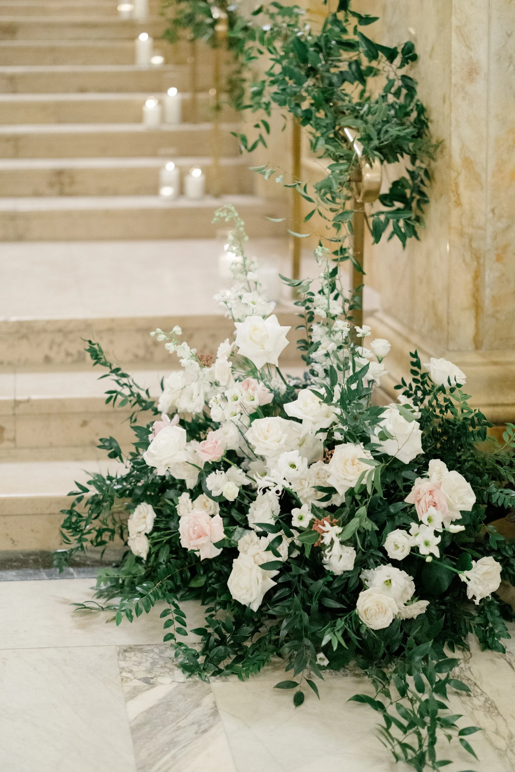 Boston Public Library wedding florals